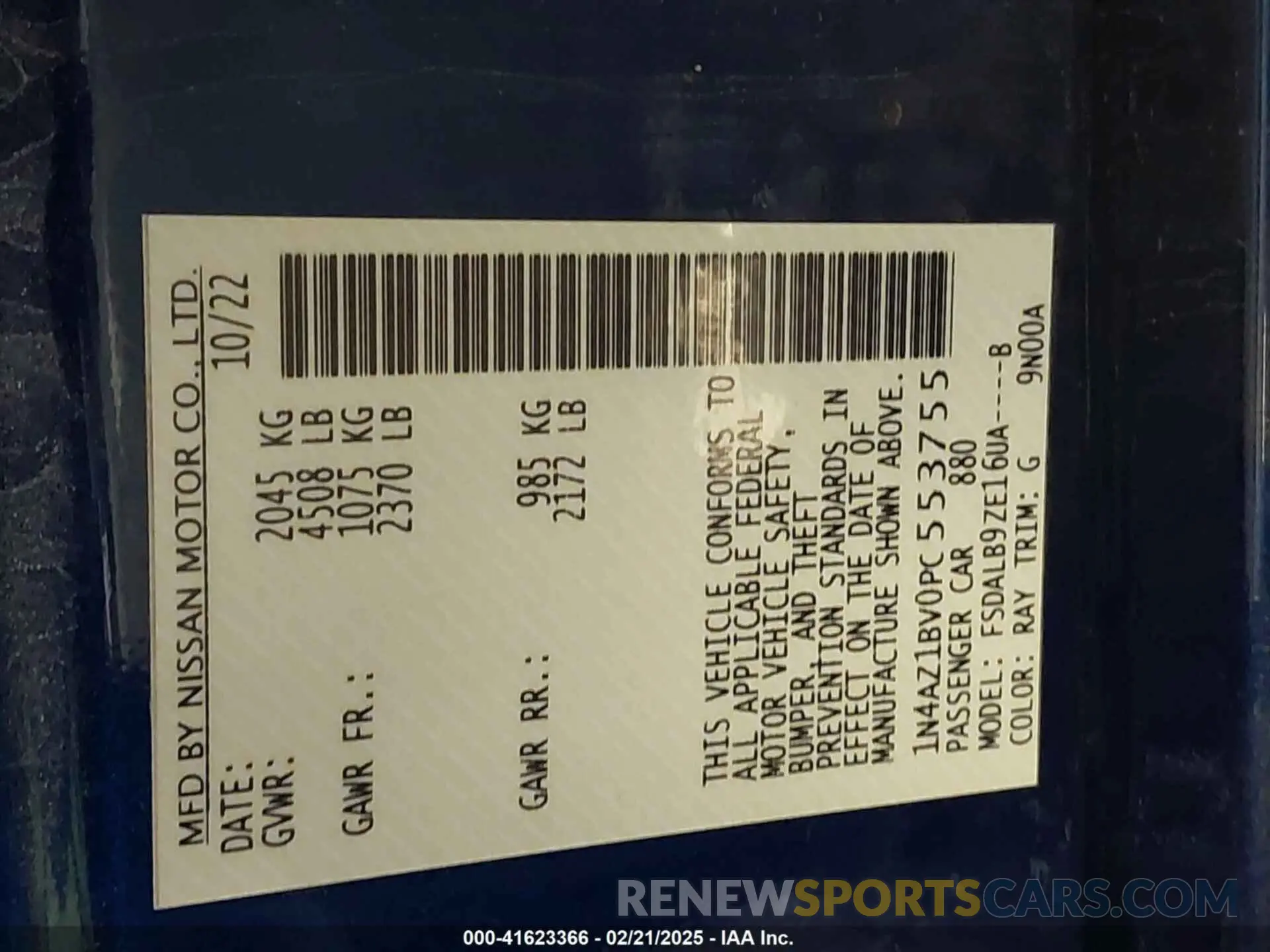 9 Фотография поврежденного автомобиля 1N4AZ1BV0PC553755 NISSAN LEAF 2023
