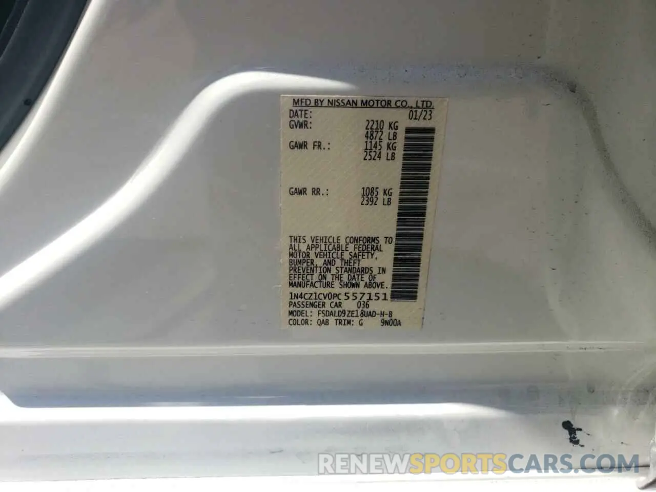 12 Фотография поврежденного автомобиля 1N4CZ1CV0PC557151 NISSAN LEAF 2023
