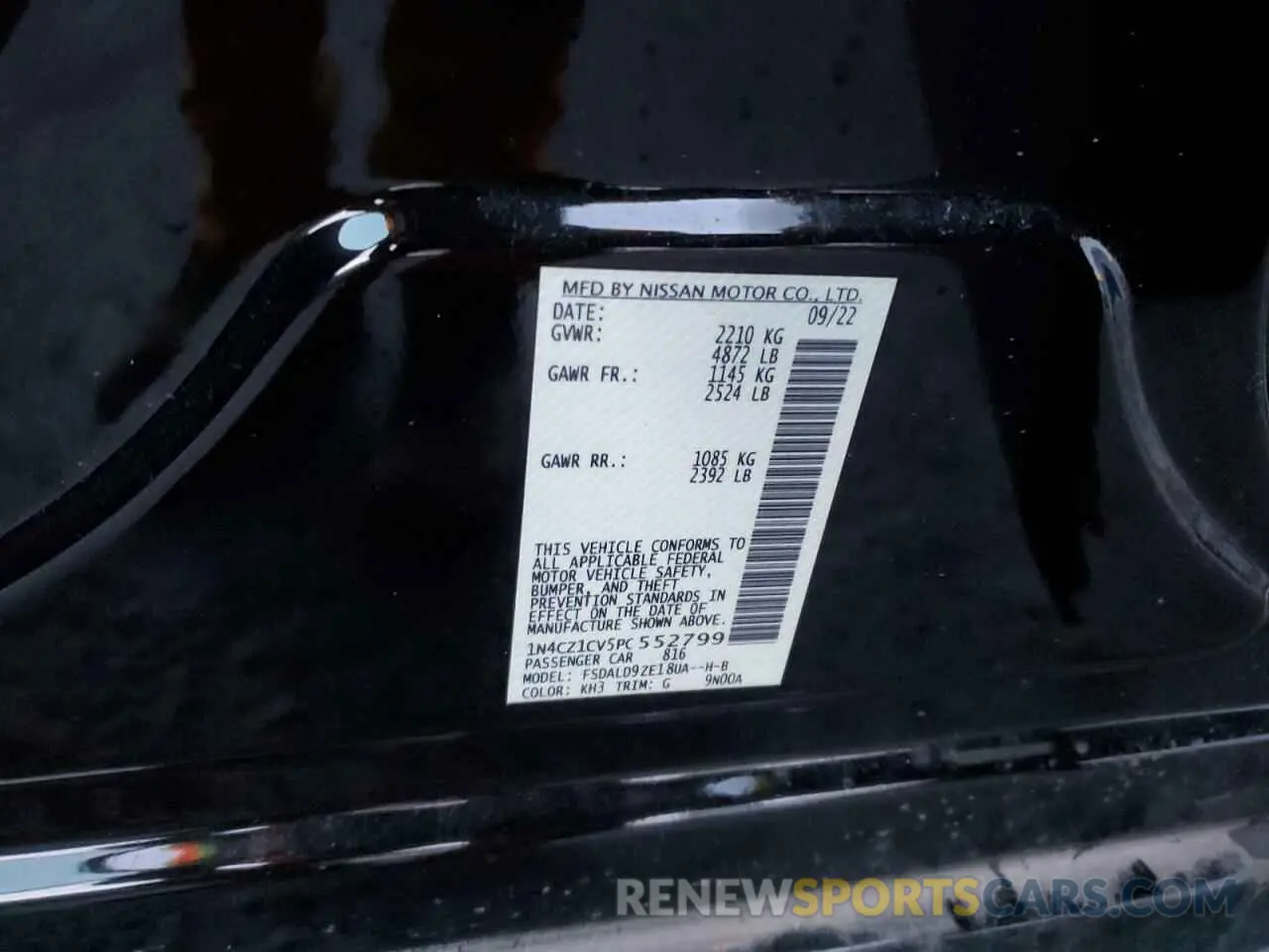 13 Фотография поврежденного автомобиля 1N4CZ1CV5PC552799 NISSAN LEAF 2023