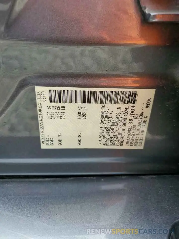 12 Фотография поврежденного автомобиля 1N4AA6CV8LC381004 NISSAN MAXIMA 2020