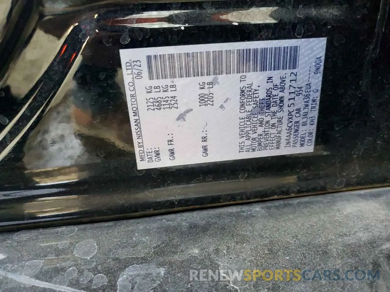12 Photograph of a damaged car 1N4AA6CVXPC511712 NISSAN MAXIMA 2023