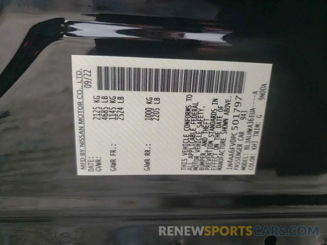13 Фотография поврежденного автомобиля 1N4AA6FV0PC501797 NISSAN MAXIMA 2023