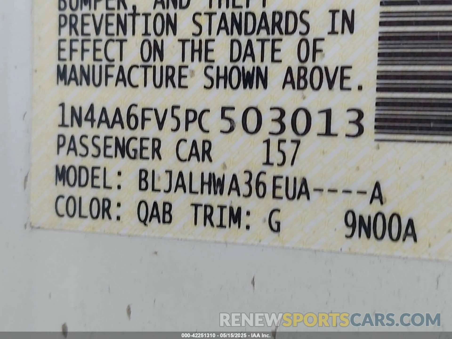 9 Фотография поврежденного автомобиля 1N4AA6FV5PC503013 NISSAN MAXIMA 2023