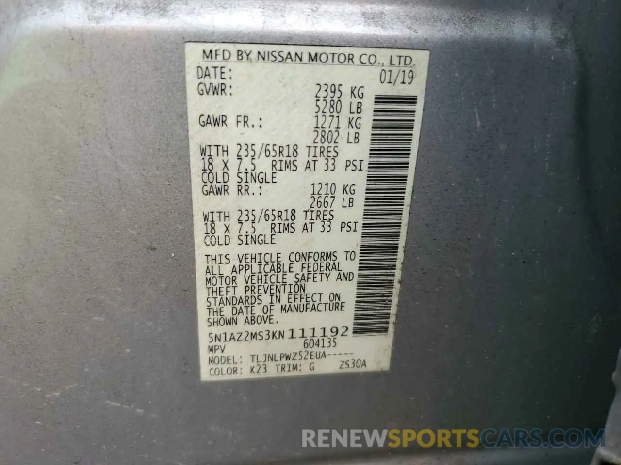 14 Photograph of a damaged car 5N1AZ2MS3KN111192 NISSAN MURANO 2019