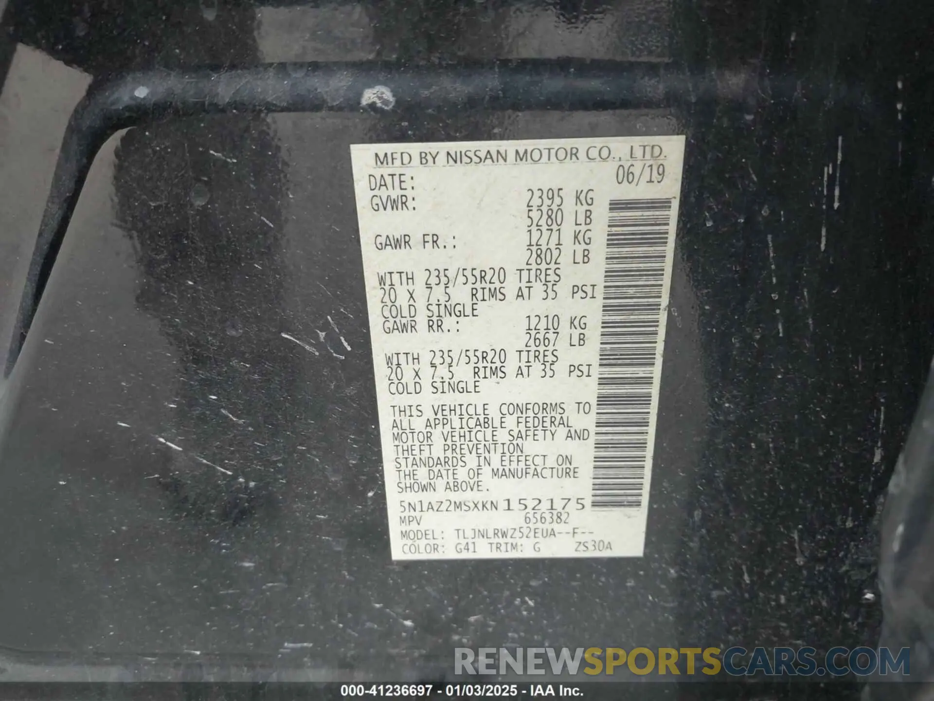 9 Photograph of a damaged car 5N1AZ2MSXKN152175 NISSAN MURANO 2019