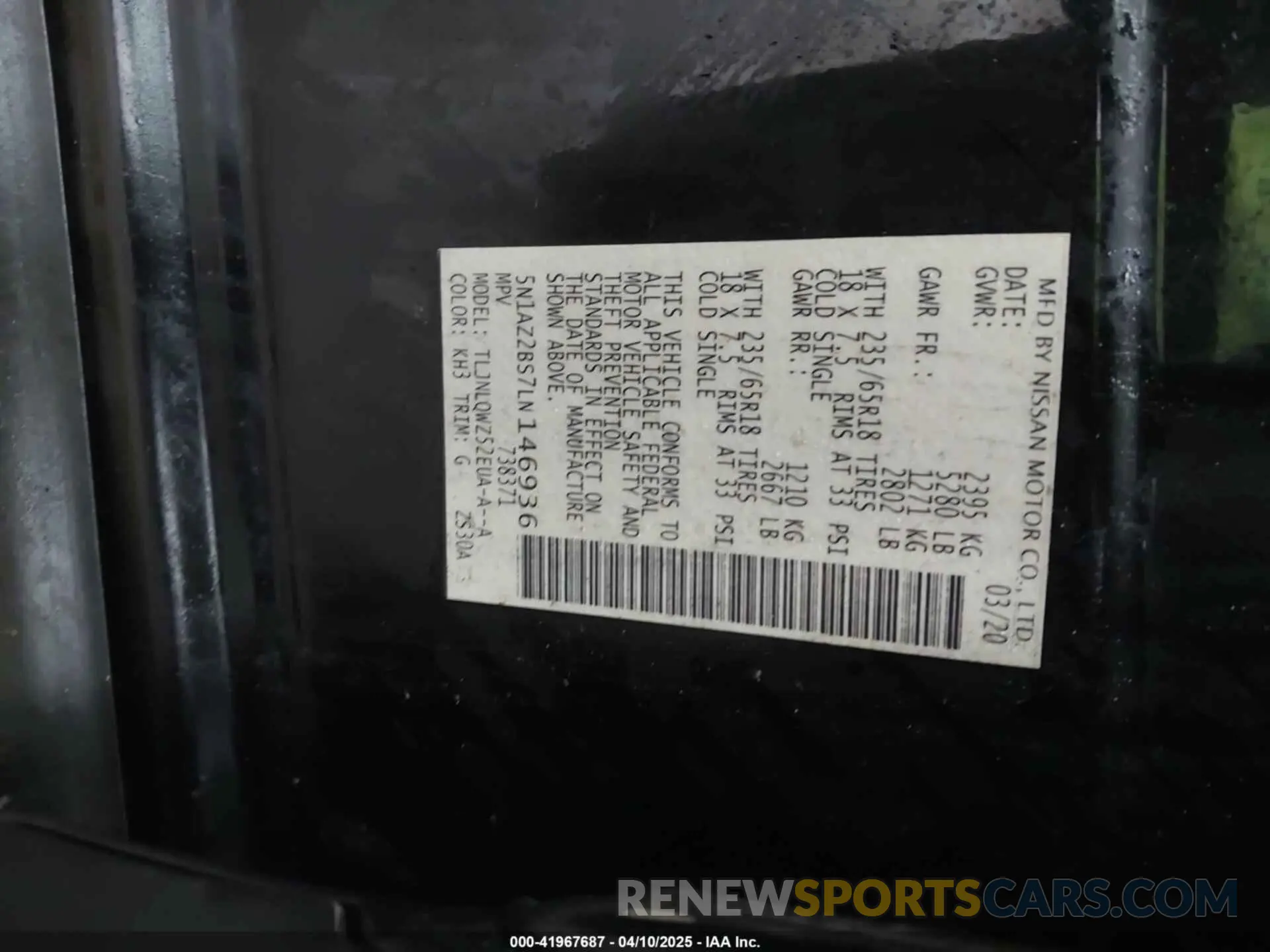 9 Фотография поврежденного автомобиля 5N1AZ2BS7LN146936 NISSAN MURANO 2020