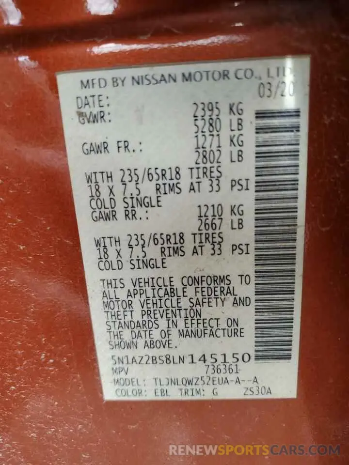 13 Фотография поврежденного автомобиля 5N1AZ2BS8LN145150 NISSAN MURANO 2020