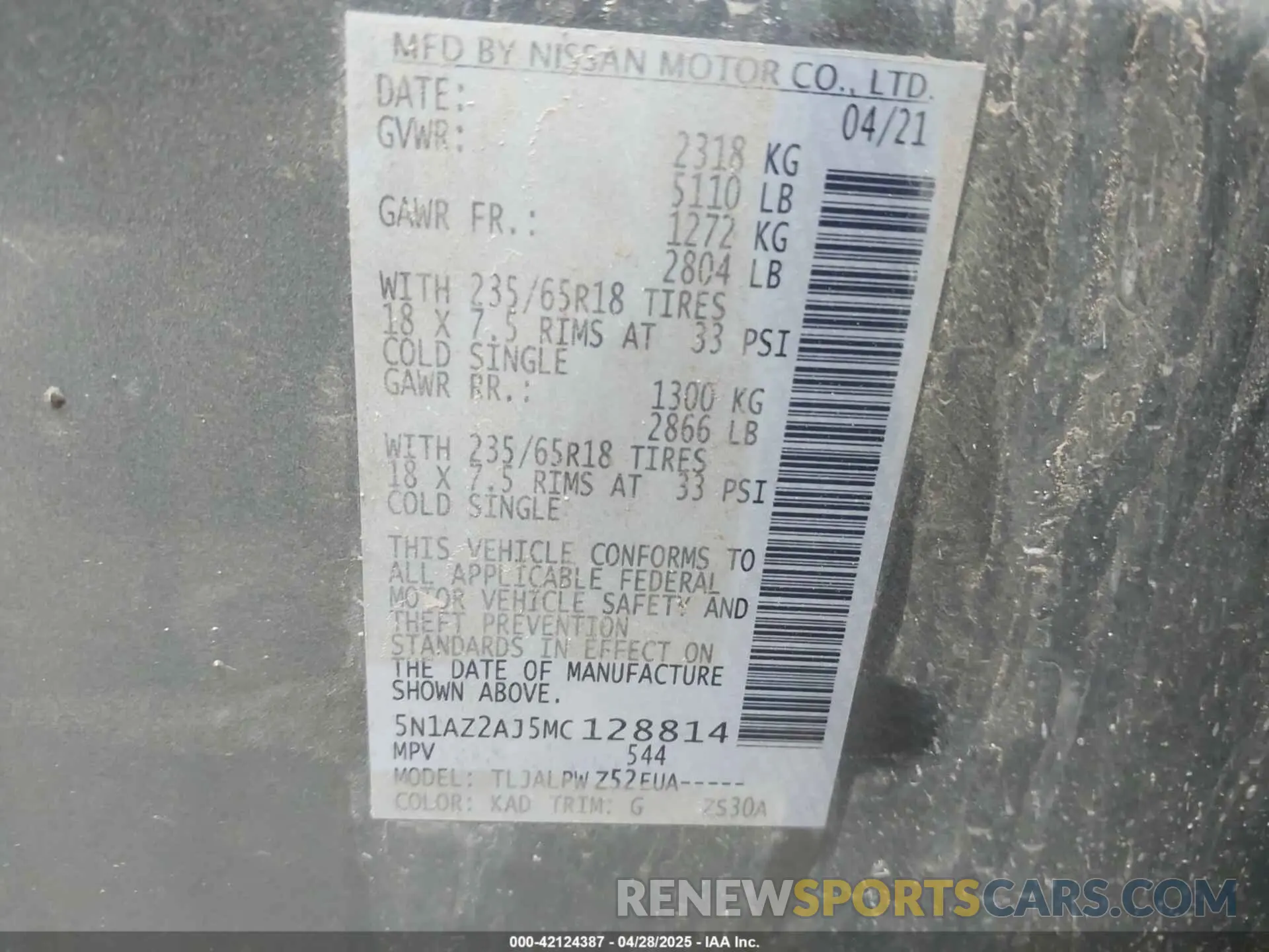 9 Фотография поврежденного автомобиля 5N1AZ2AJ5MC128814 NISSAN MURANO 2021