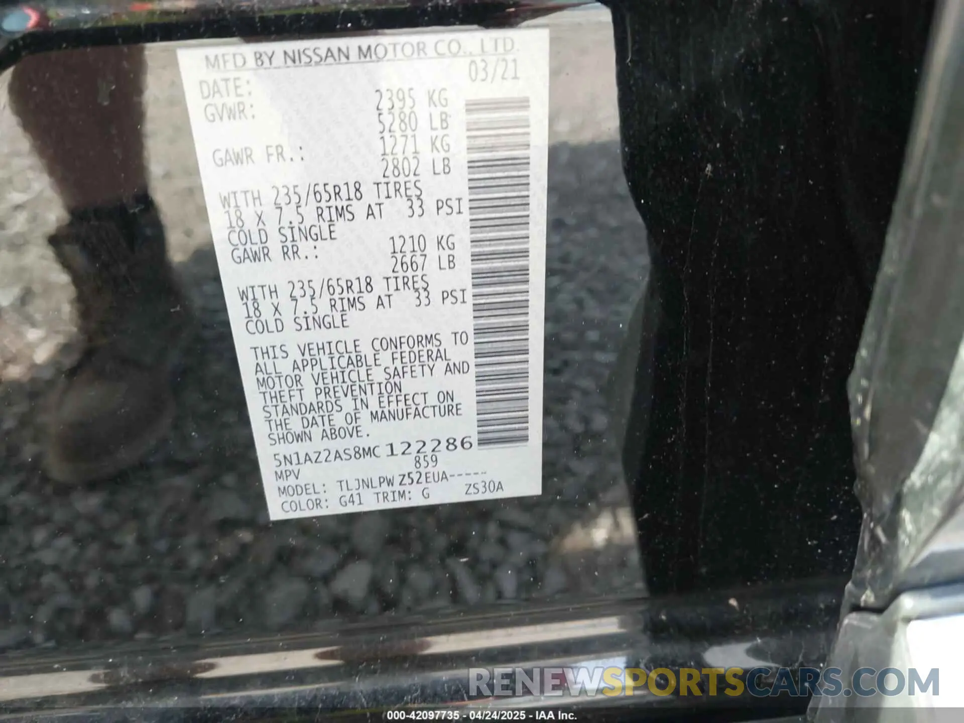 9 Фотография поврежденного автомобиля 5N1AZ2AS8MC122286 NISSAN MURANO 2021