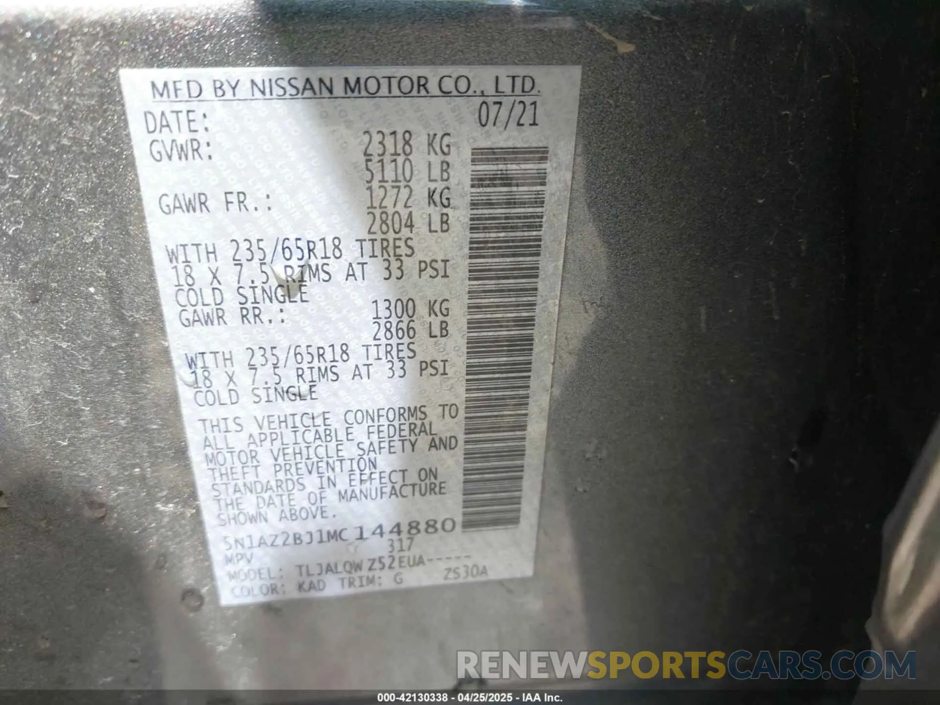 9 Photograph of a damaged car 5N1AZ2BJ1MC144880 NISSAN MURANO 2021