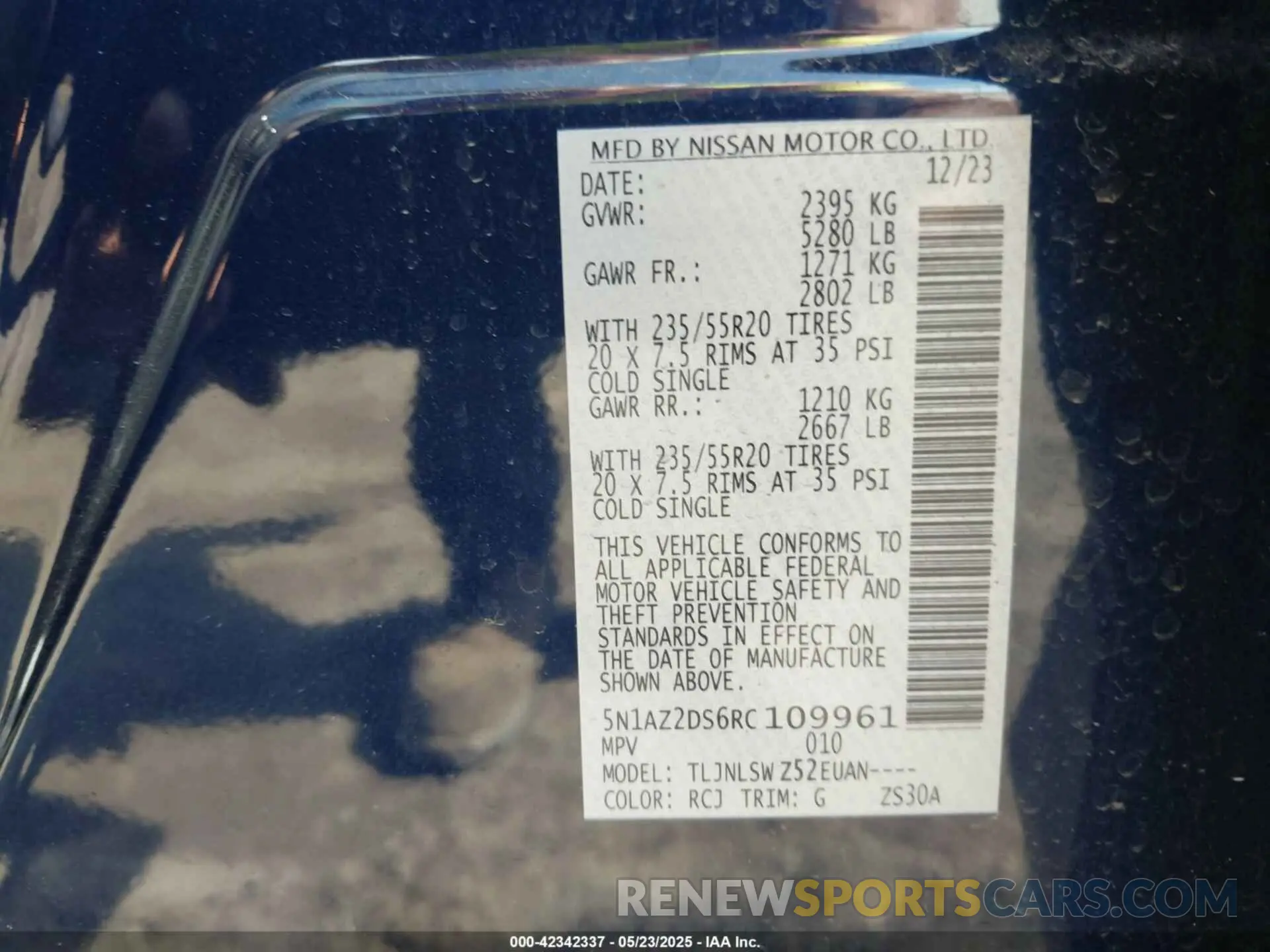 9 Фотография поврежденного автомобиля 5N1AZ2DS6RC109961 NISSAN MURANO 2024