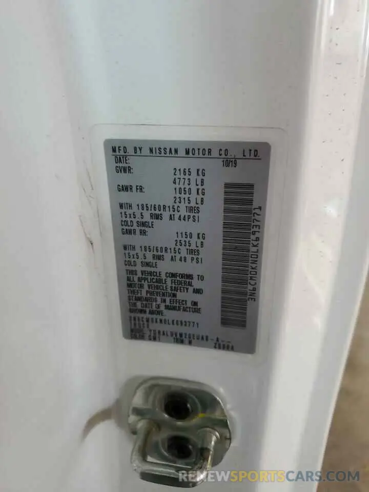 13 Фотография поврежденного автомобиля 3N6CM0KN0LK693771 NISSAN NV 2020