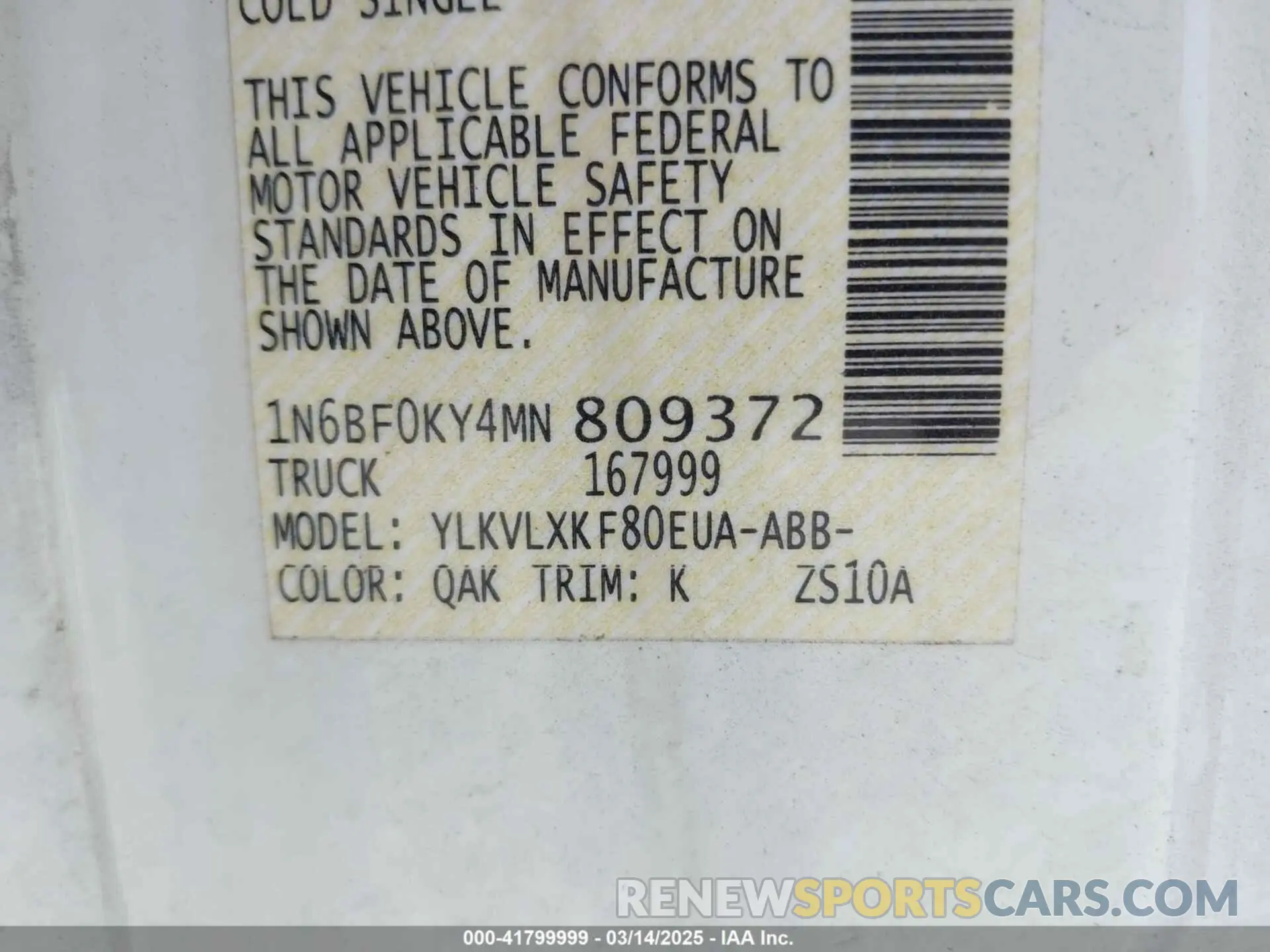 9 Photograph of a damaged car 1N6BF0KY4MN809372 NISSAN NV CARGO NV2500 HD 2021