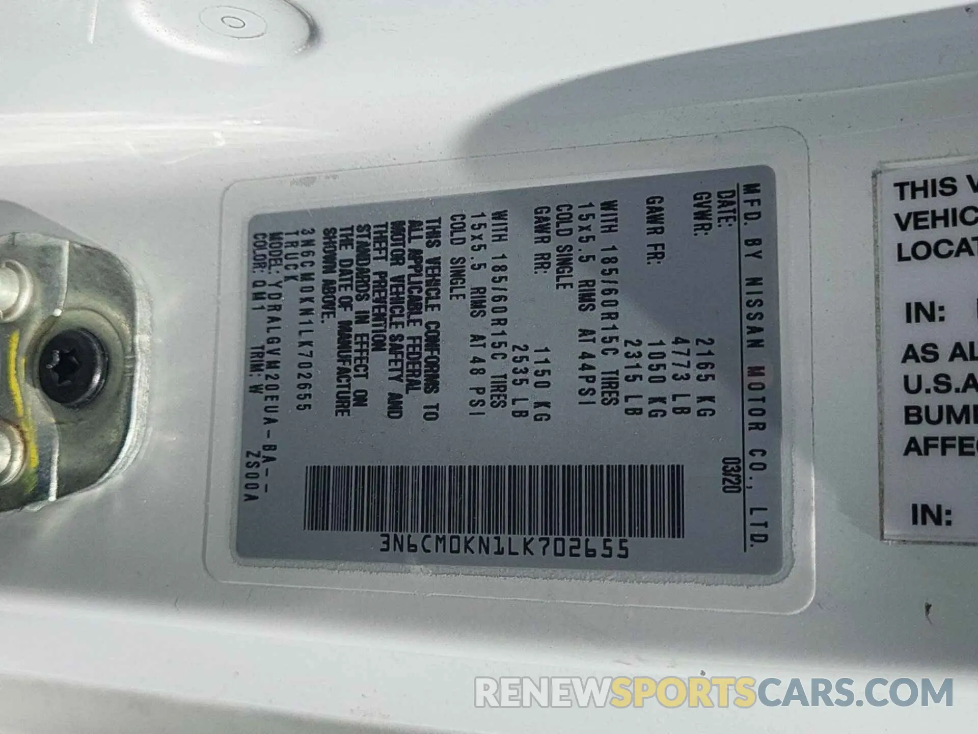 16 Фотография поврежденного автомобиля 3N6CM0KN1LK702655 NISSAN NV200 2020