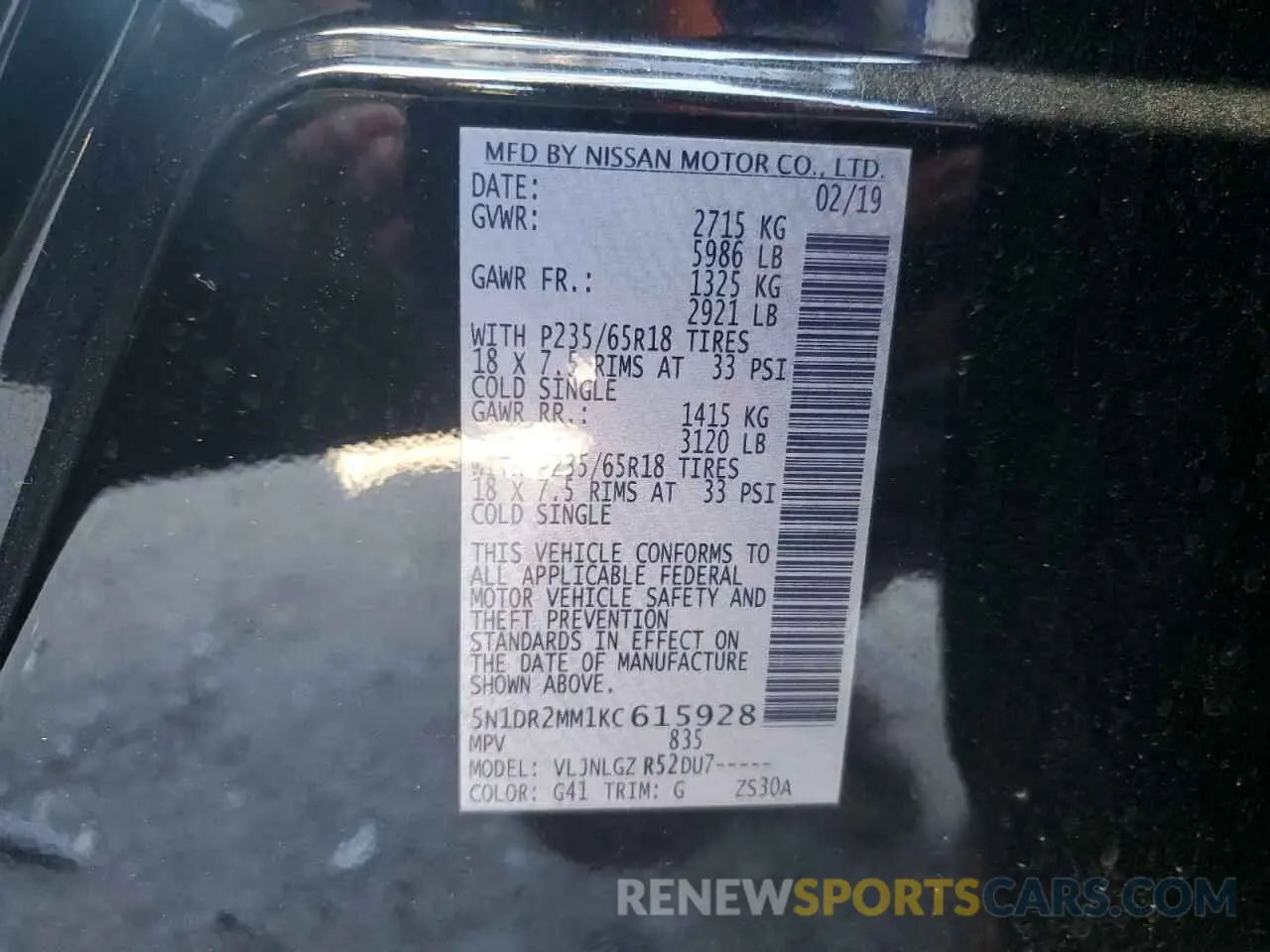 13 Фотография поврежденного автомобиля 5N1DR2MM1KC615928 NISSAN PATHFINDER 2019
