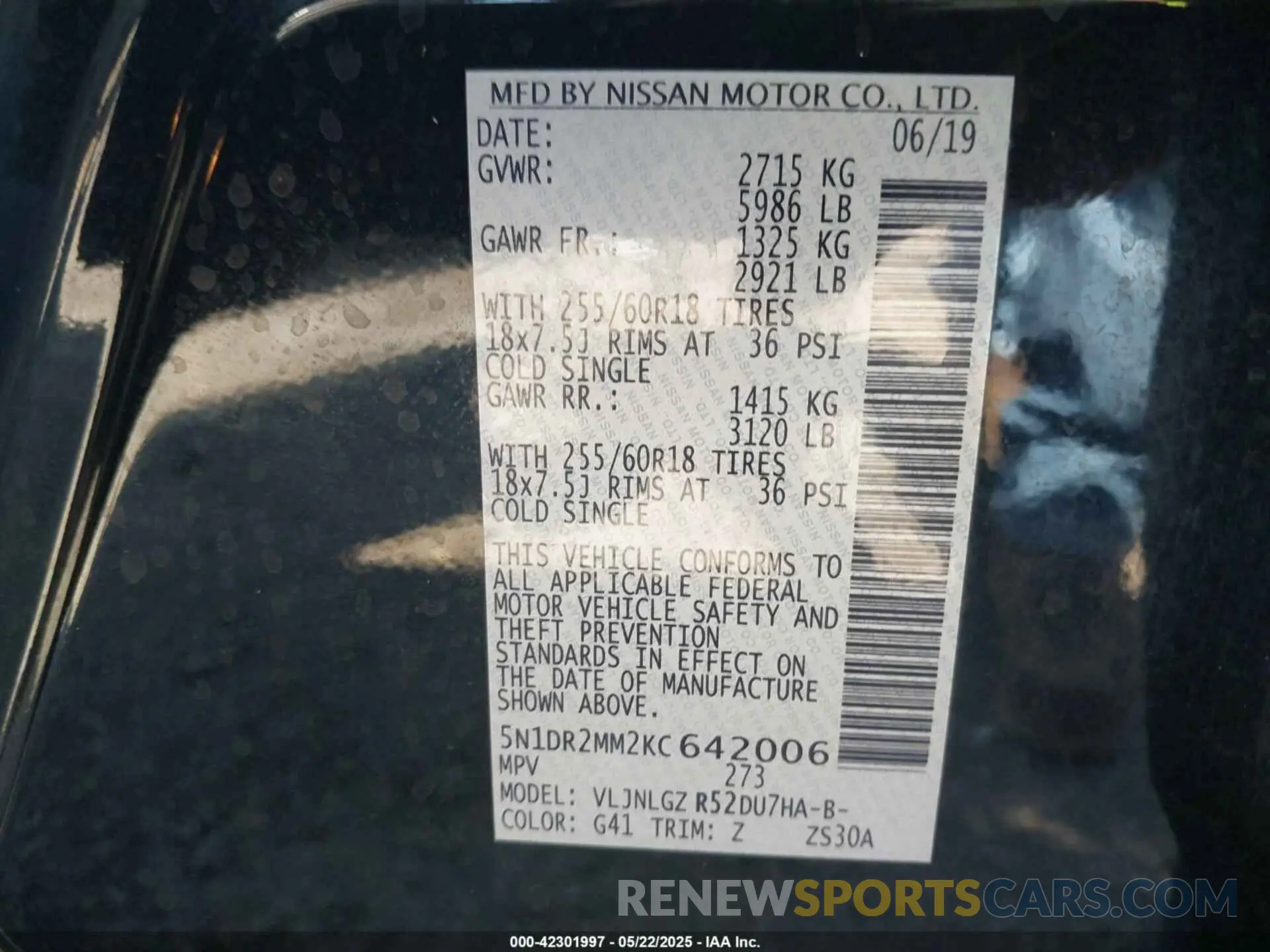 9 Фотография поврежденного автомобиля 5N1DR2MM2KC642006 NISSAN PATHFINDER 2019