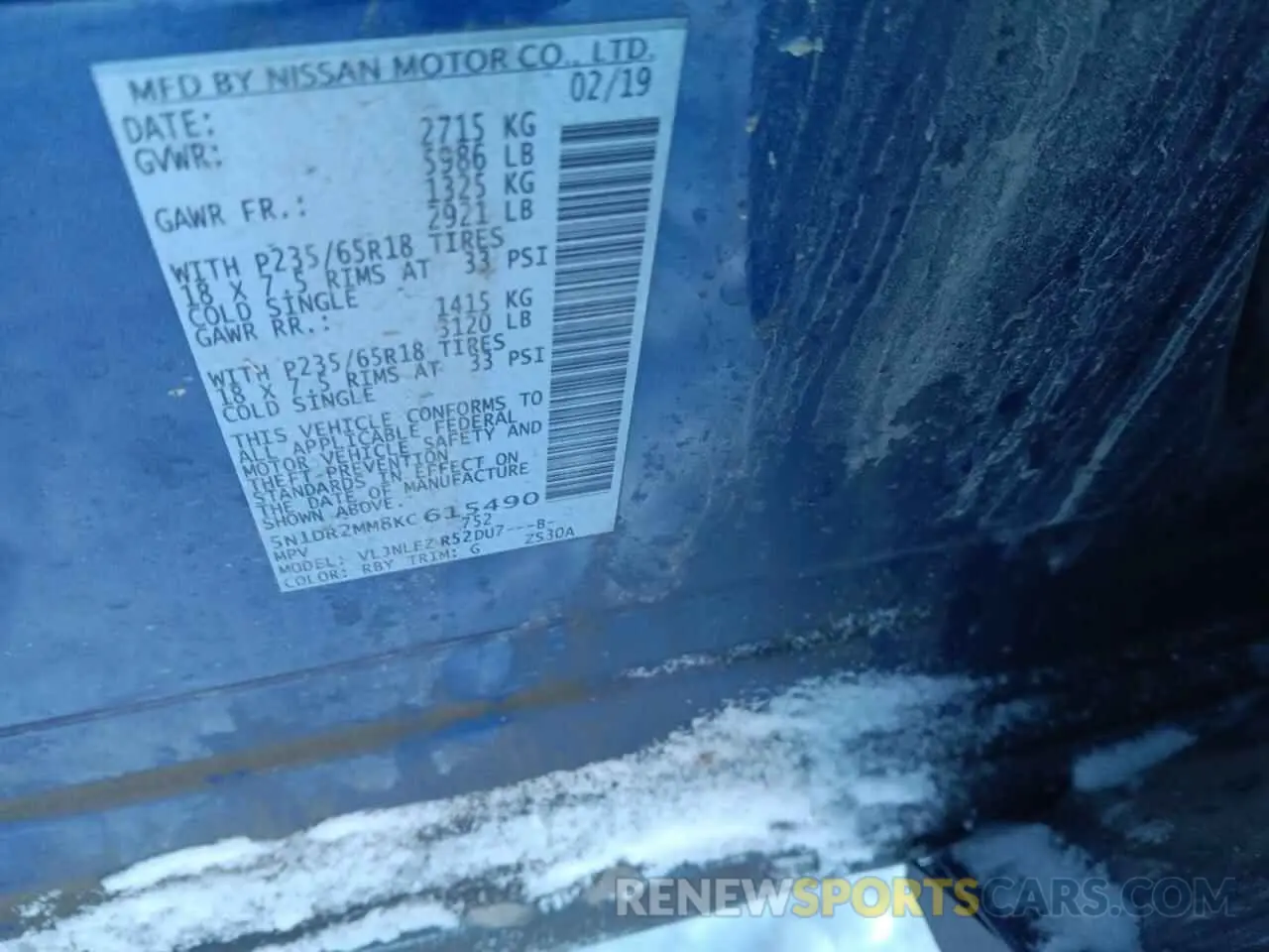 14 Фотография поврежденного автомобиля 5N1DR2MM8KC615490 NISSAN PATHFINDER 2019