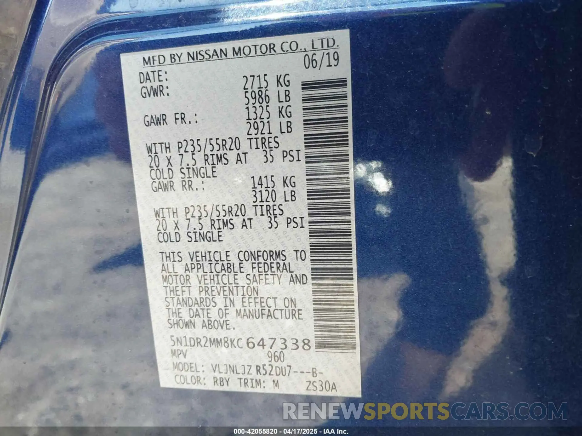 9 Photograph of a damaged car 5N1DR2MM8KC647338 NISSAN PATHFINDER 2019