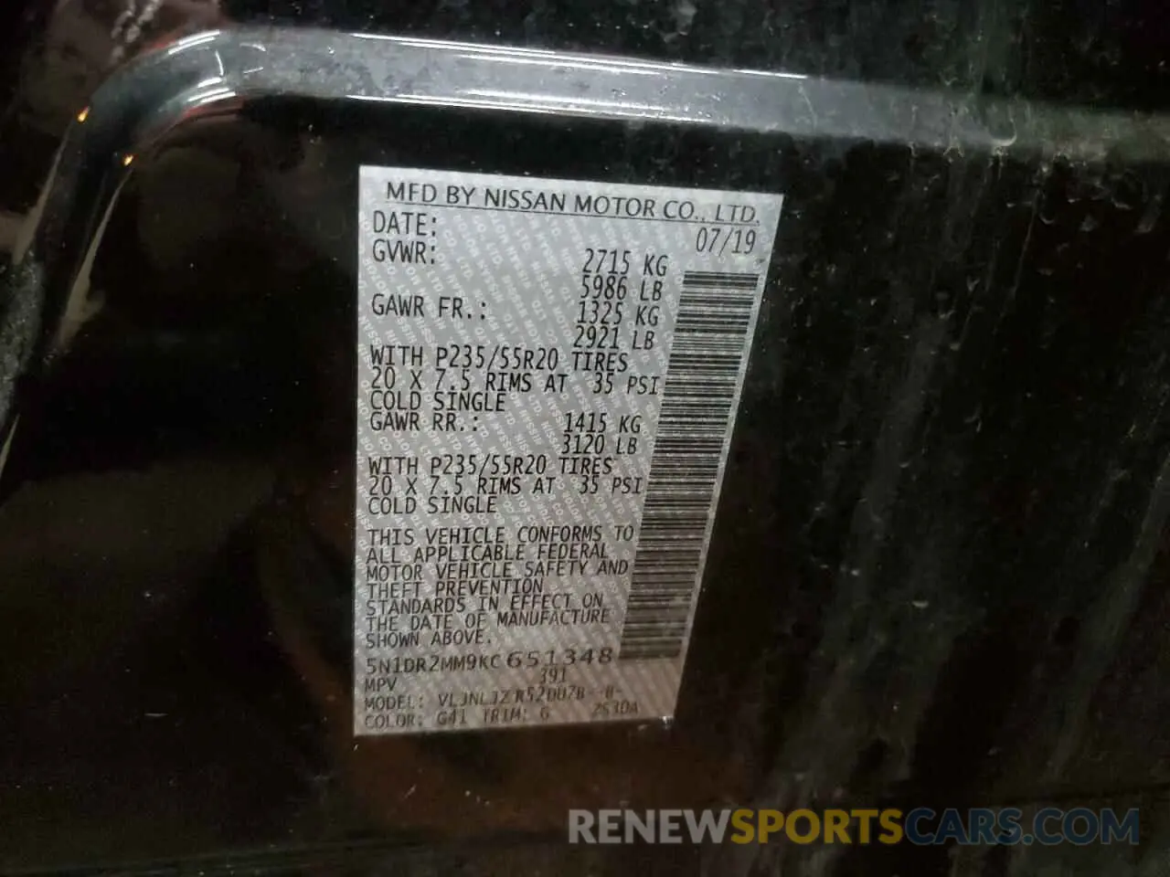14 Фотография поврежденного автомобиля 5N1DR2MM9KC651348 NISSAN PATHFINDER 2019