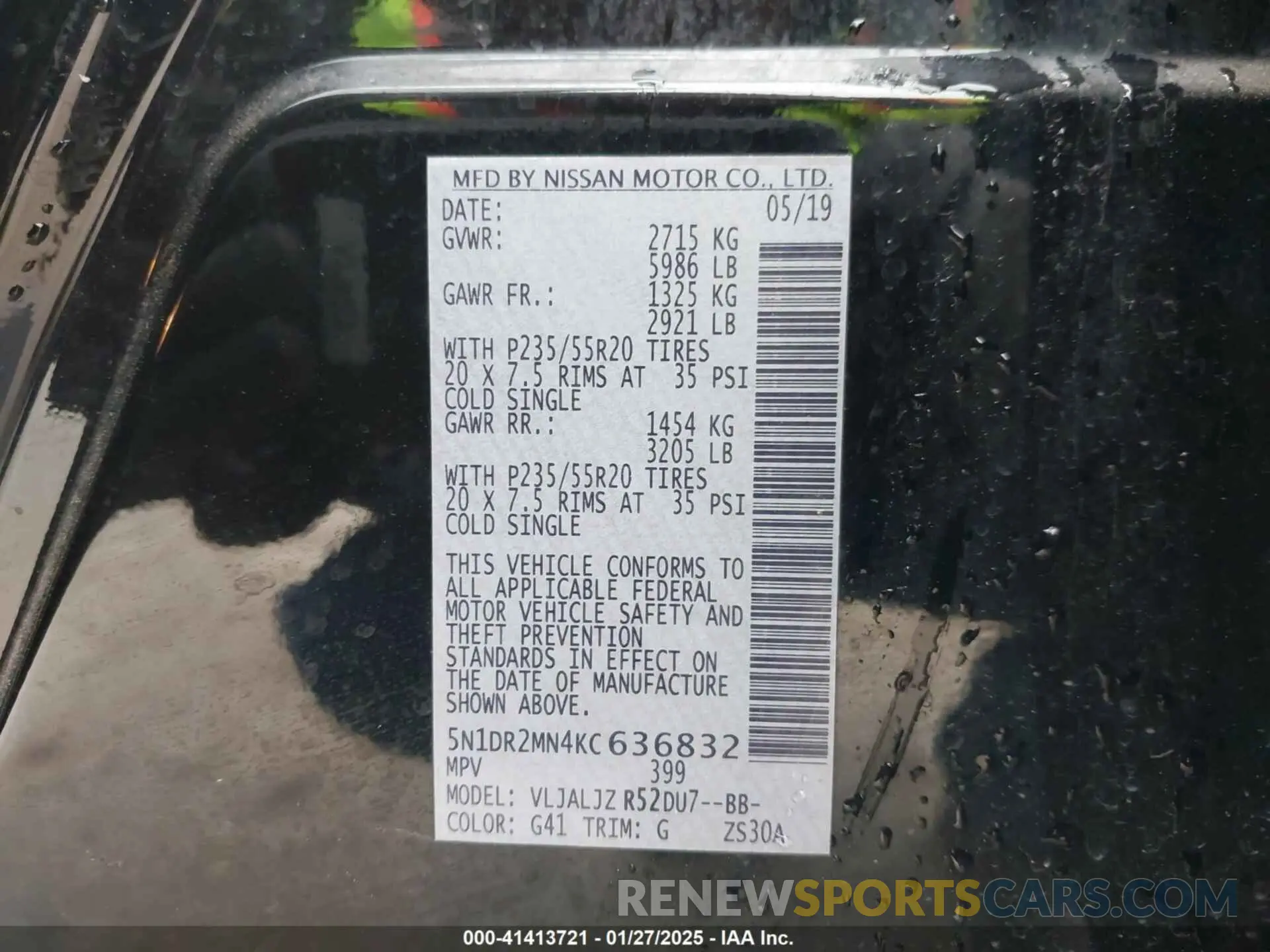9 Photograph of a damaged car 5N1DR2MN4KC636832 NISSAN PATHFINDER 2019