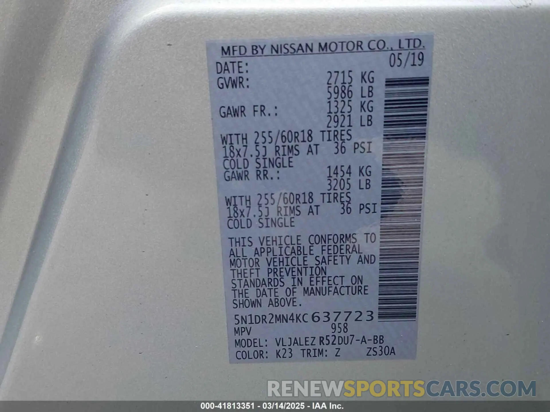 9 Photograph of a damaged car 5N1DR2MN4KC637723 NISSAN PATHFINDER 2019