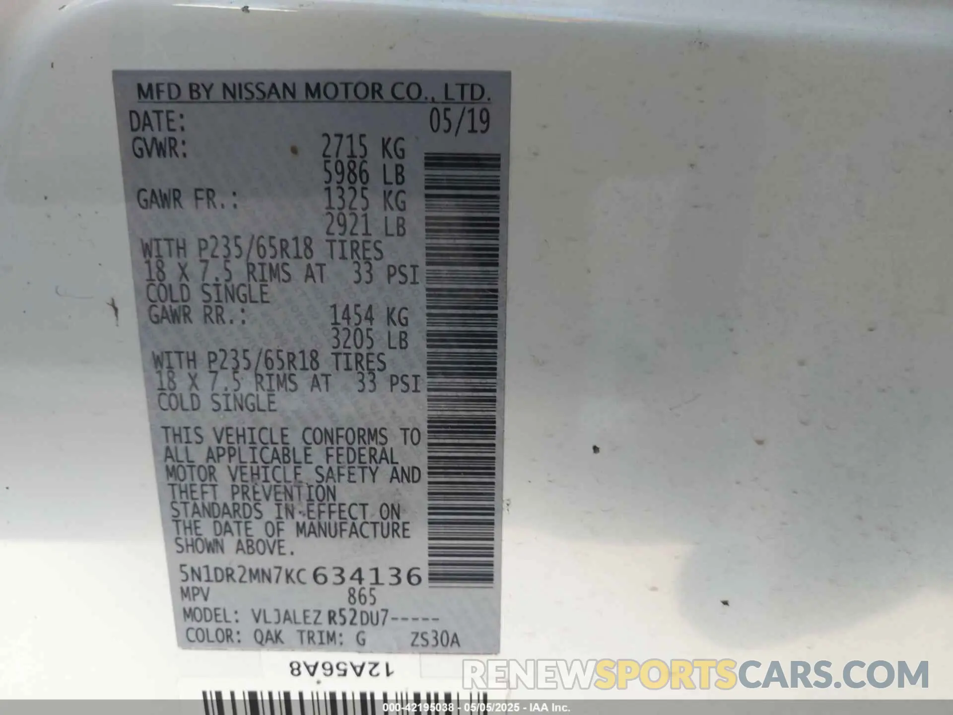 9 Фотография поврежденного автомобиля 5N1DR2MN7KC634136 NISSAN PATHFINDER 2019