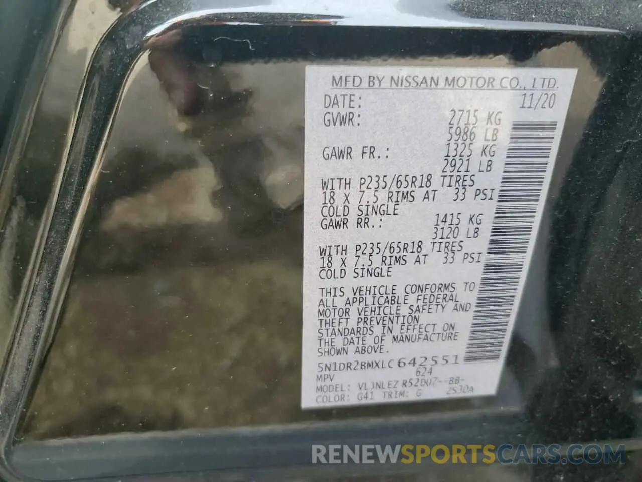 14 Photograph of a damaged car 5N1DR2BMXLC642551 NISSAN PATHFINDER 2020