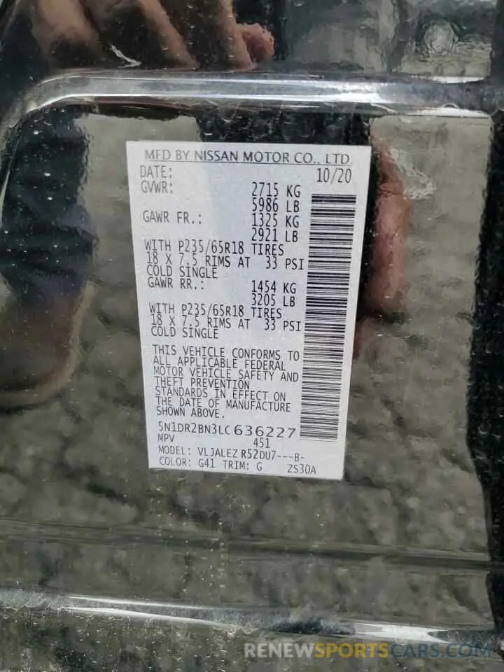14 Фотография поврежденного автомобиля 5N1DR2BN3LC636227 NISSAN PATHFINDER 2020