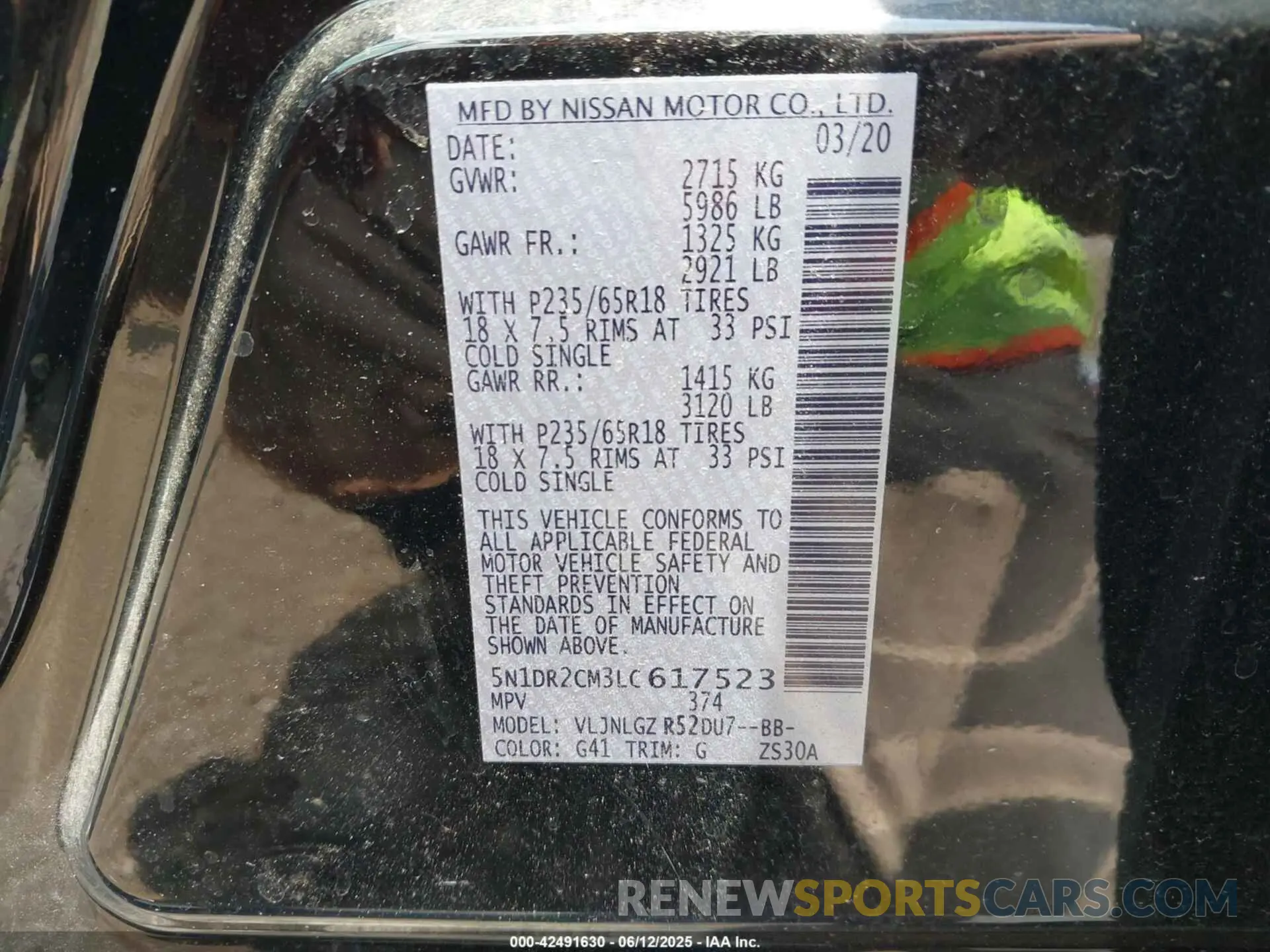 9 Photograph of a damaged car 5N1DR2CM3LC617523 NISSAN PATHFINDER 2020