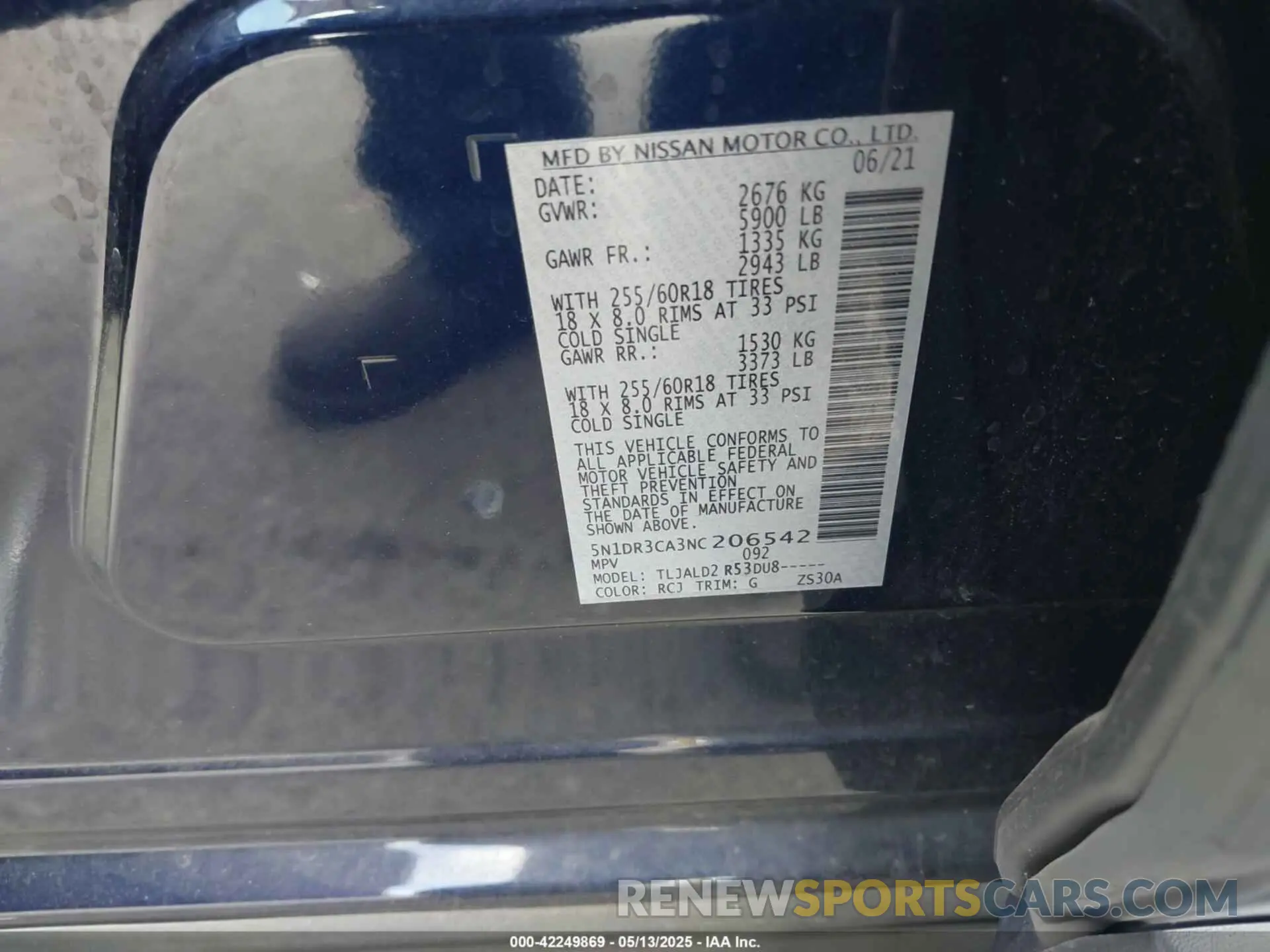 9 Photograph of a damaged car 5N1DR3CA3NC206542 NISSAN PATHFINDER 2022