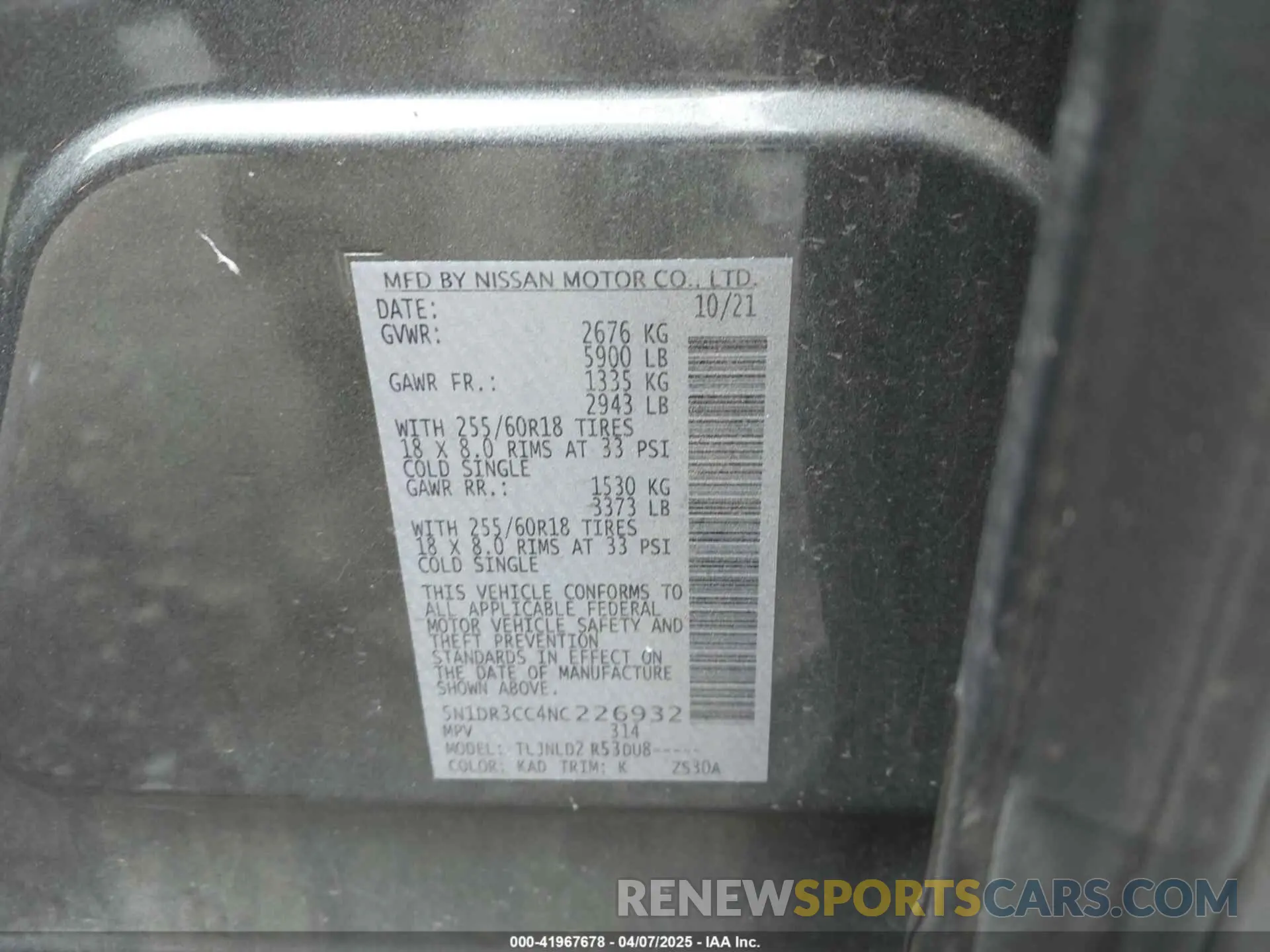 9 Фотография поврежденного автомобиля 5N1DR3CC4NC226932 NISSAN PATHFINDER 2022