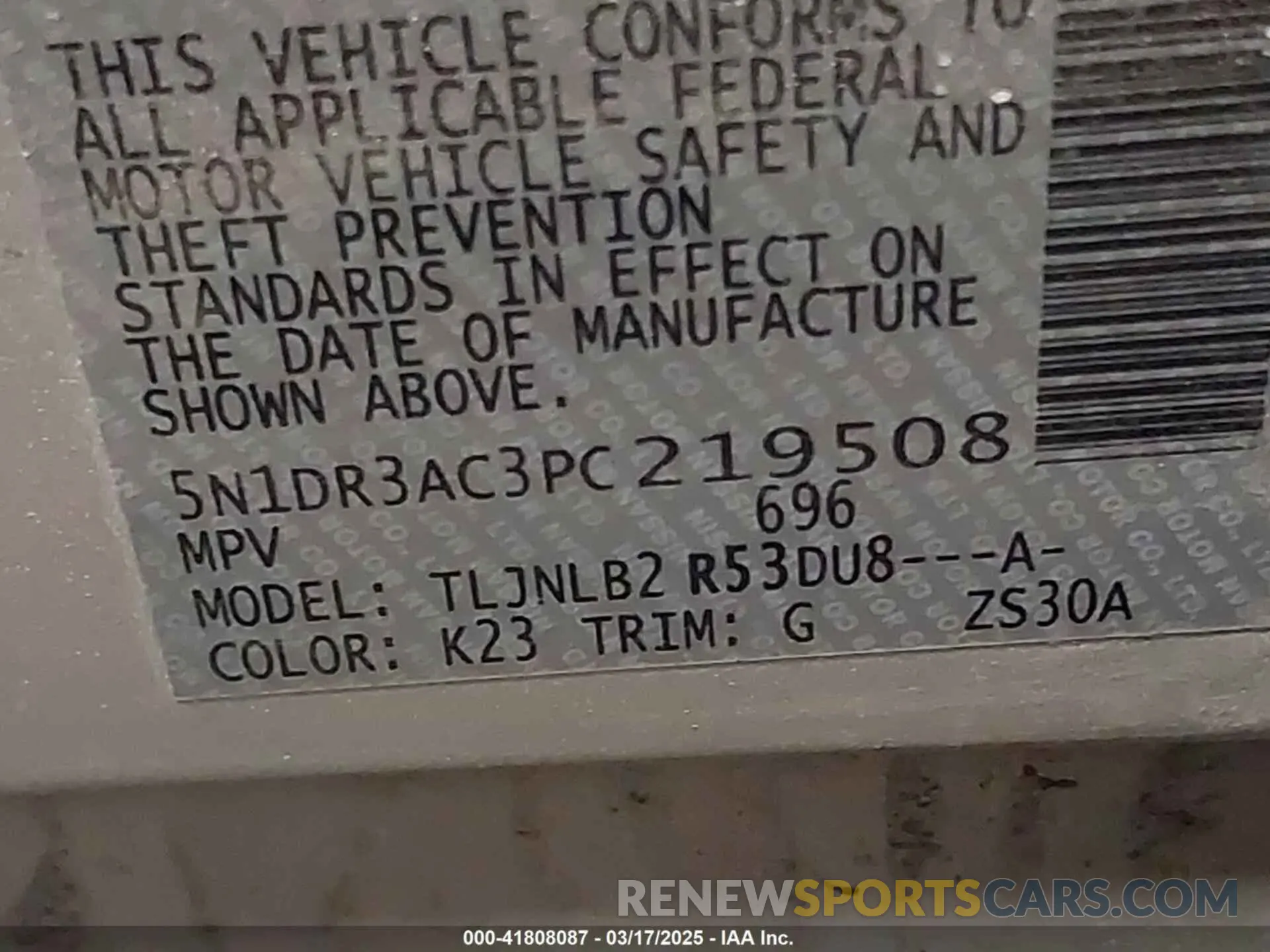 9 Photograph of a damaged car 5N1DR3AC3PC219508 NISSAN PATHFINDER 2023