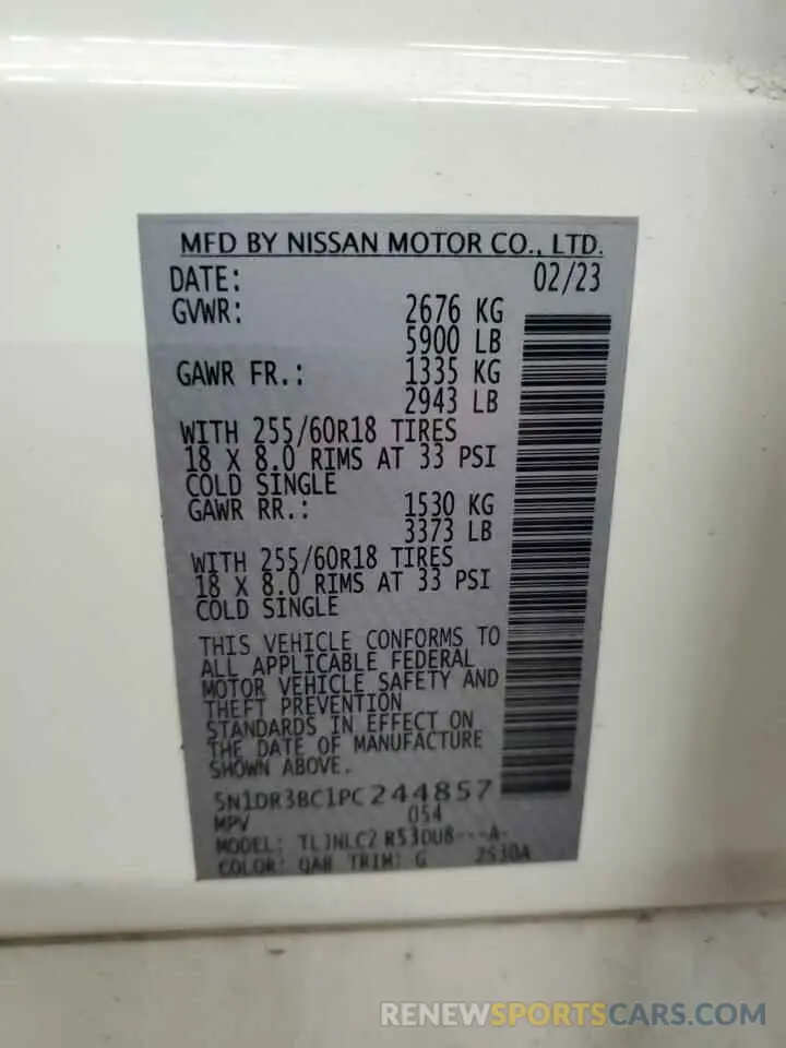14 Фотография поврежденного автомобиля 5N1DR3BC1PC244857 NISSAN PATHFINDER 2023