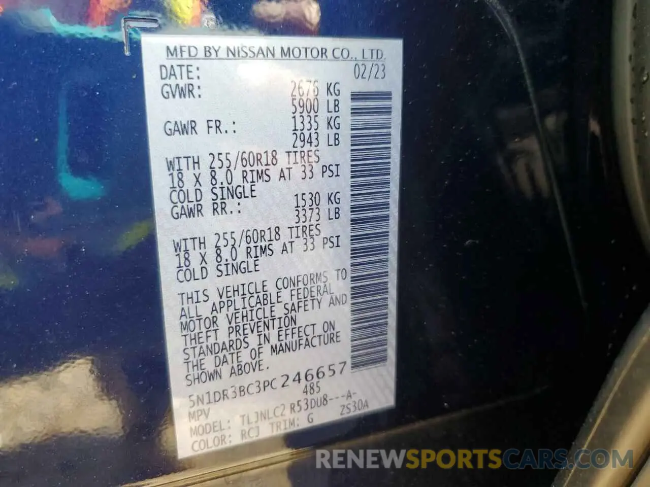 13 Фотография поврежденного автомобиля 5N1DR3BC3PC246657 NISSAN PATHFINDER 2023