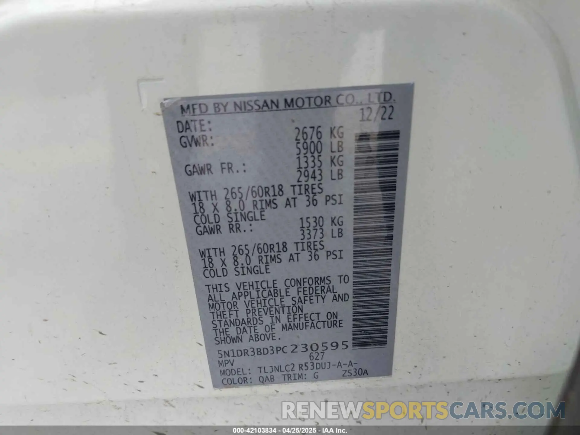 9 Photograph of a damaged car 5N1DR3BD3PC230595 NISSAN PATHFINDER 2023