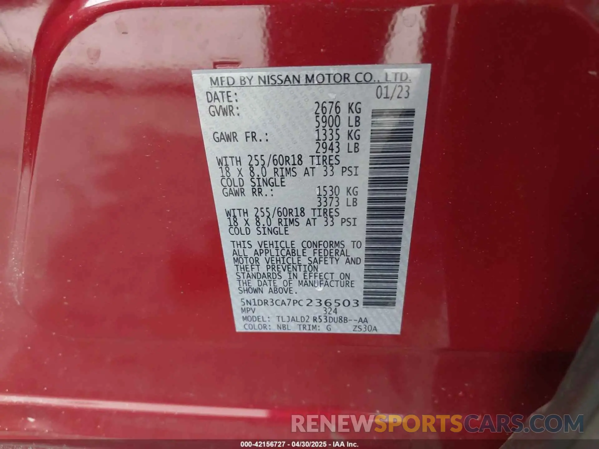 9 Фотография поврежденного автомобиля 5N1DR3CA7PC236503 NISSAN PATHFINDER 2023