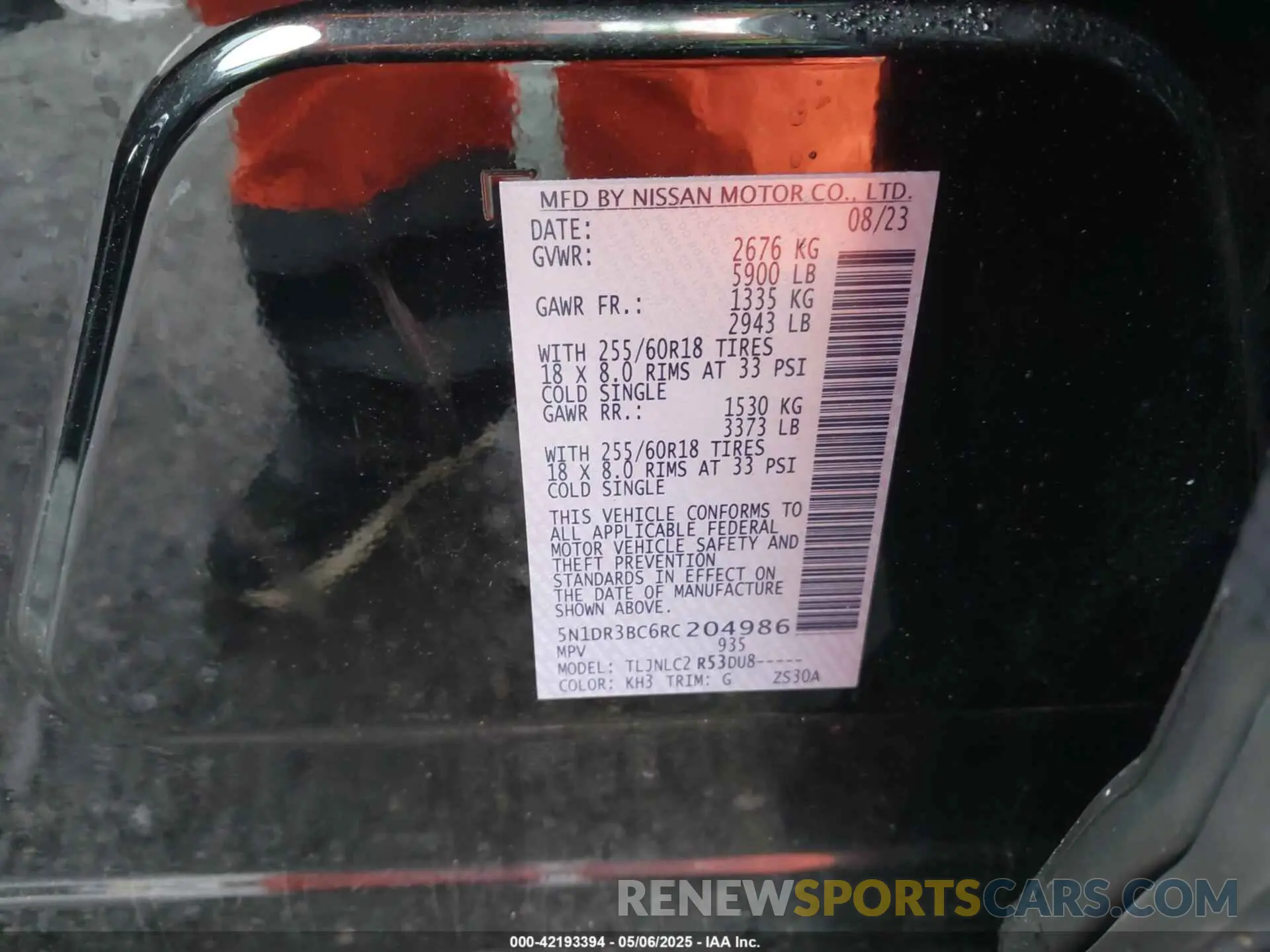 9 Photograph of a damaged car 5N1DR3BC6RC204986 NISSAN PATHFINDER 2024