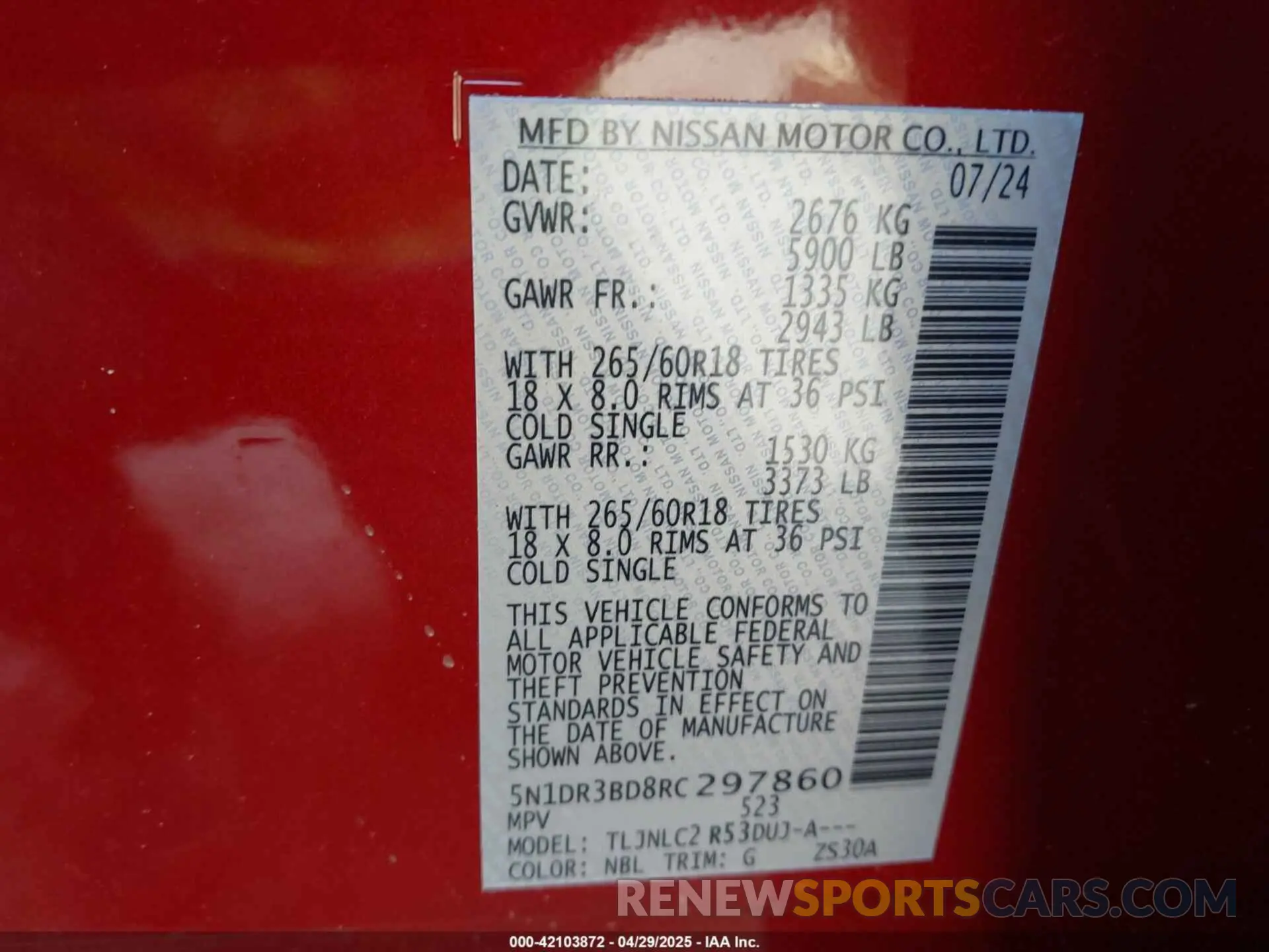 9 Фотография поврежденного автомобиля 5N1DR3BD8RC297860 NISSAN PATHFINDER 2024