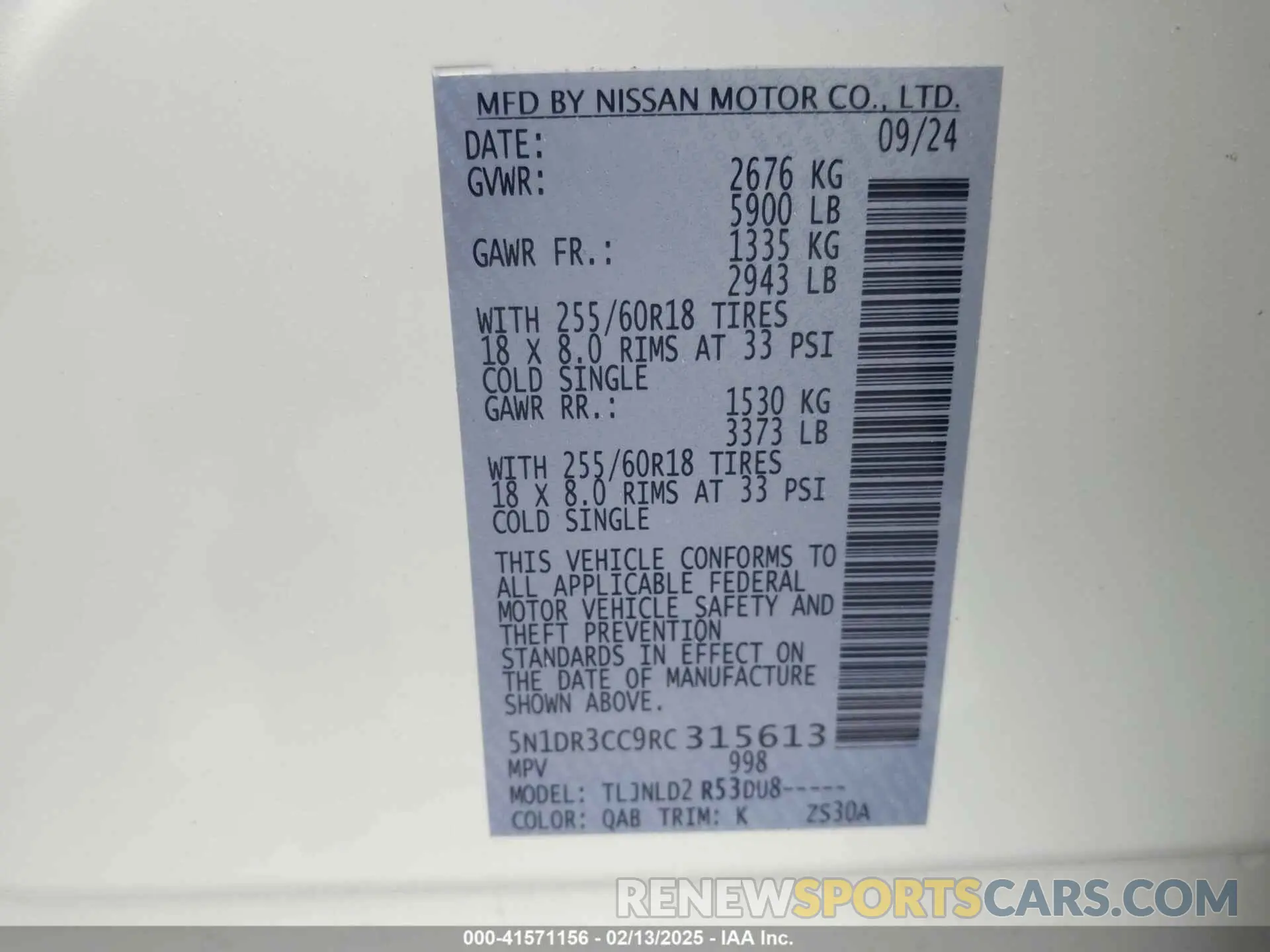 9 Фотография поврежденного автомобиля 5N1DR3CC9RC315613 NISSAN PATHFINDER 2024