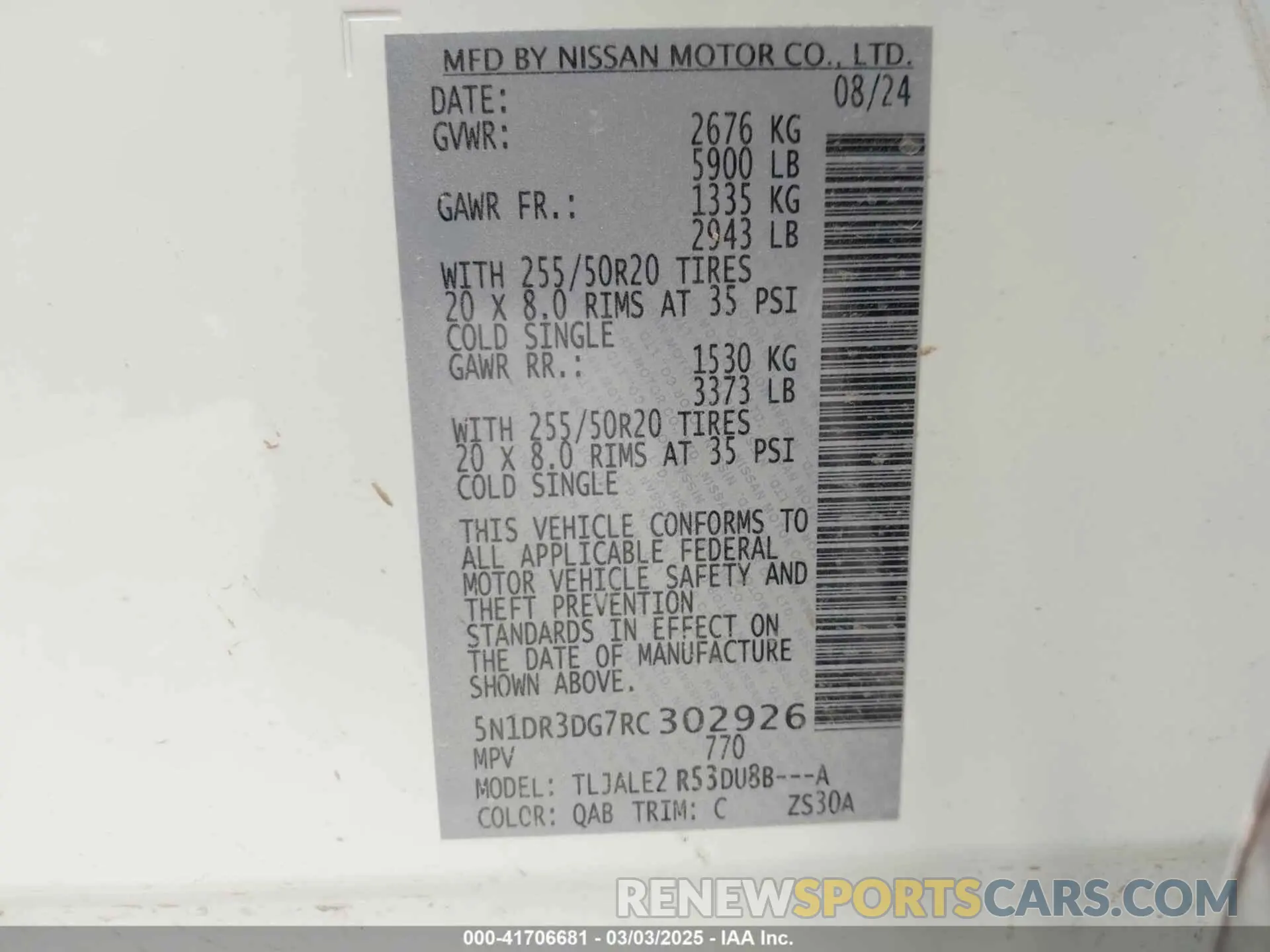 9 Photograph of a damaged car 5N1DR3DG7RC302926 NISSAN PATHFINDER 2024