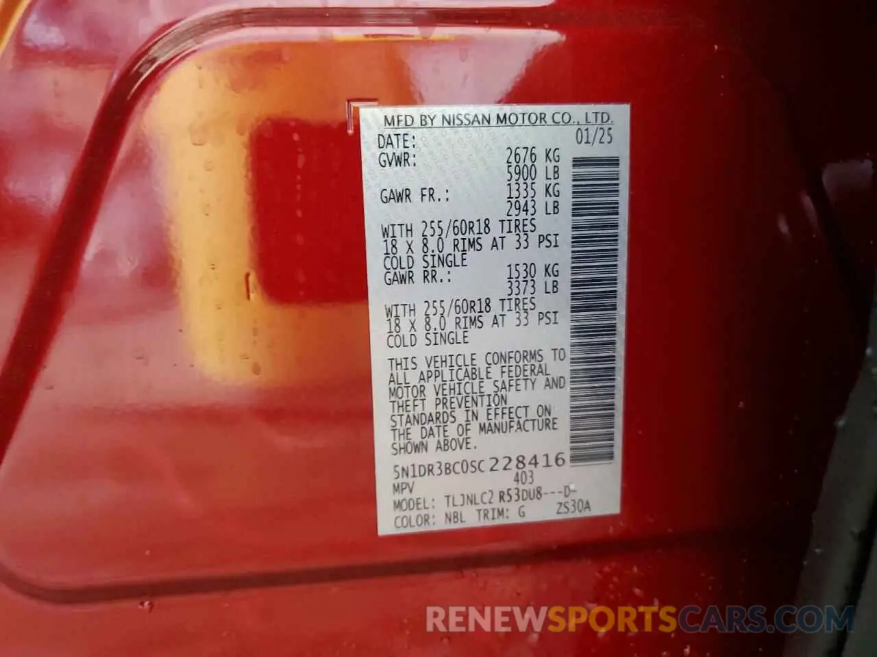 13 Photograph of a damaged car 5N1DR3BC0SC228416 NISSAN PATHFINDER 2025
