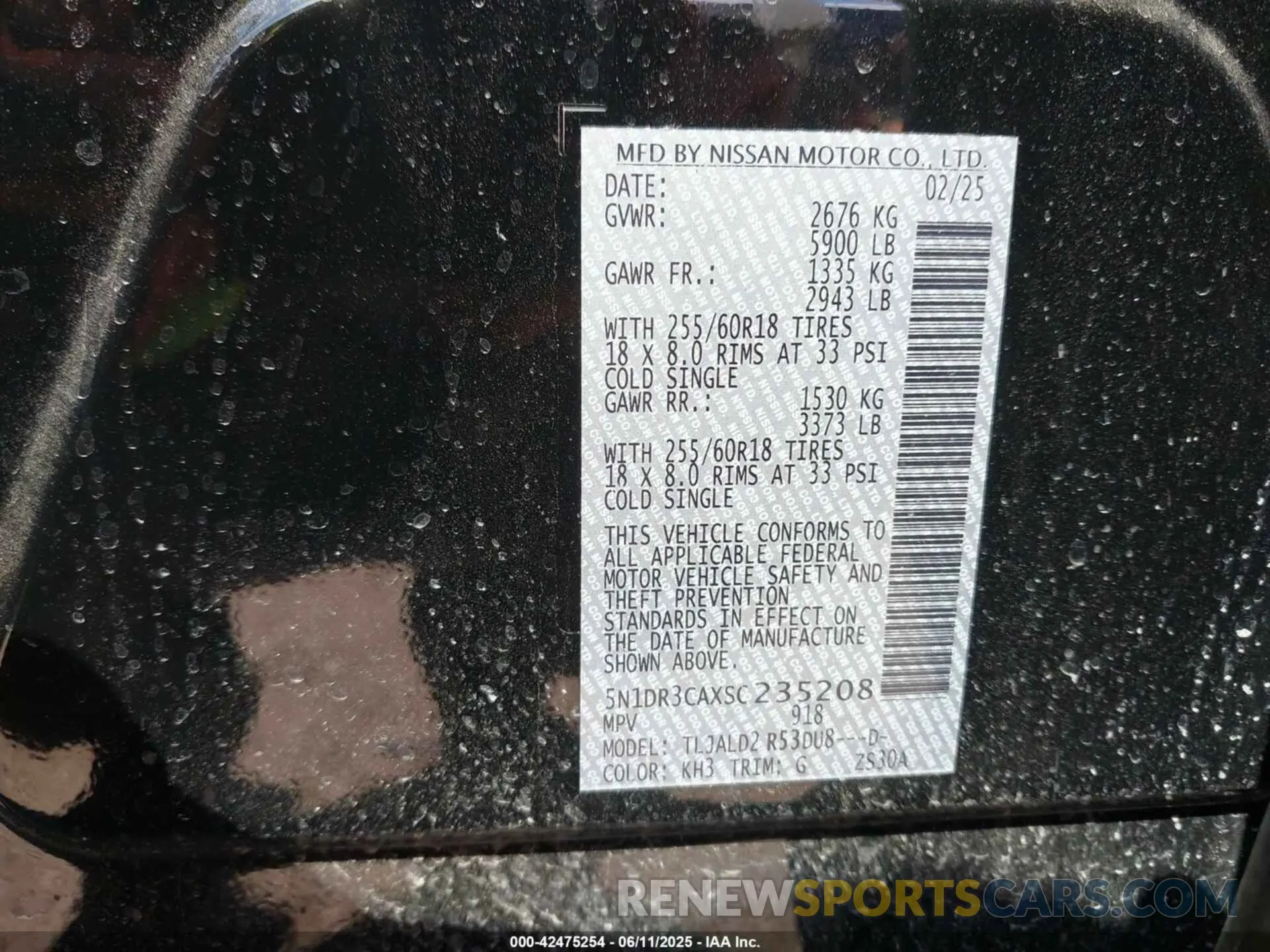 9 Photograph of a damaged car 5N1DR3CAXSC235208 NISSAN PATHFINDER 2025