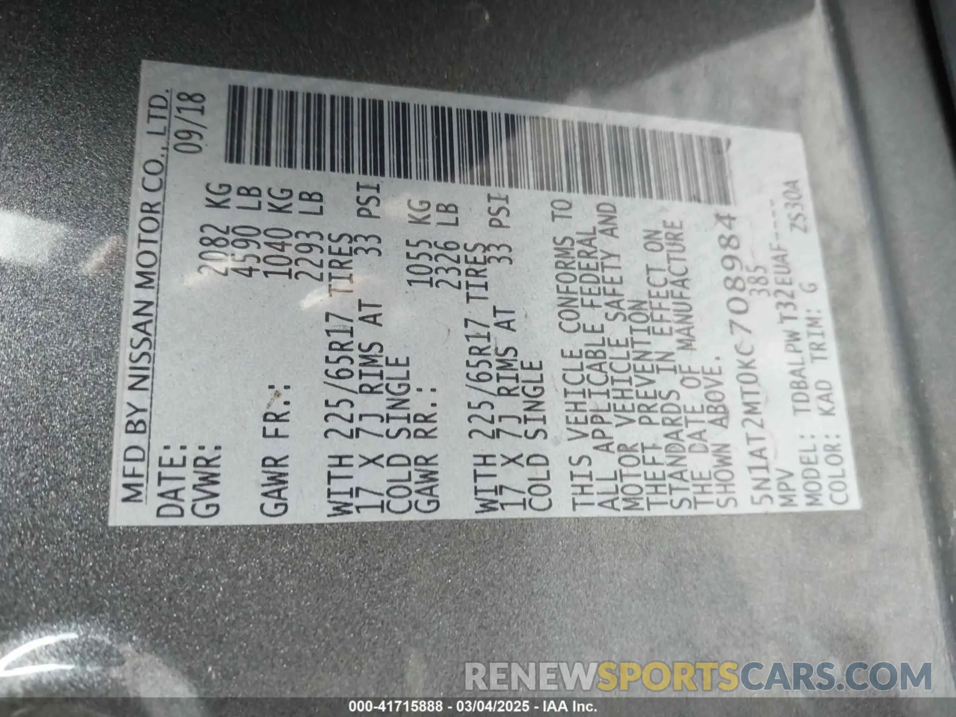9 Photograph of a damaged car 5N1AT2MT0KC708984 NISSAN ROGUE 2019
