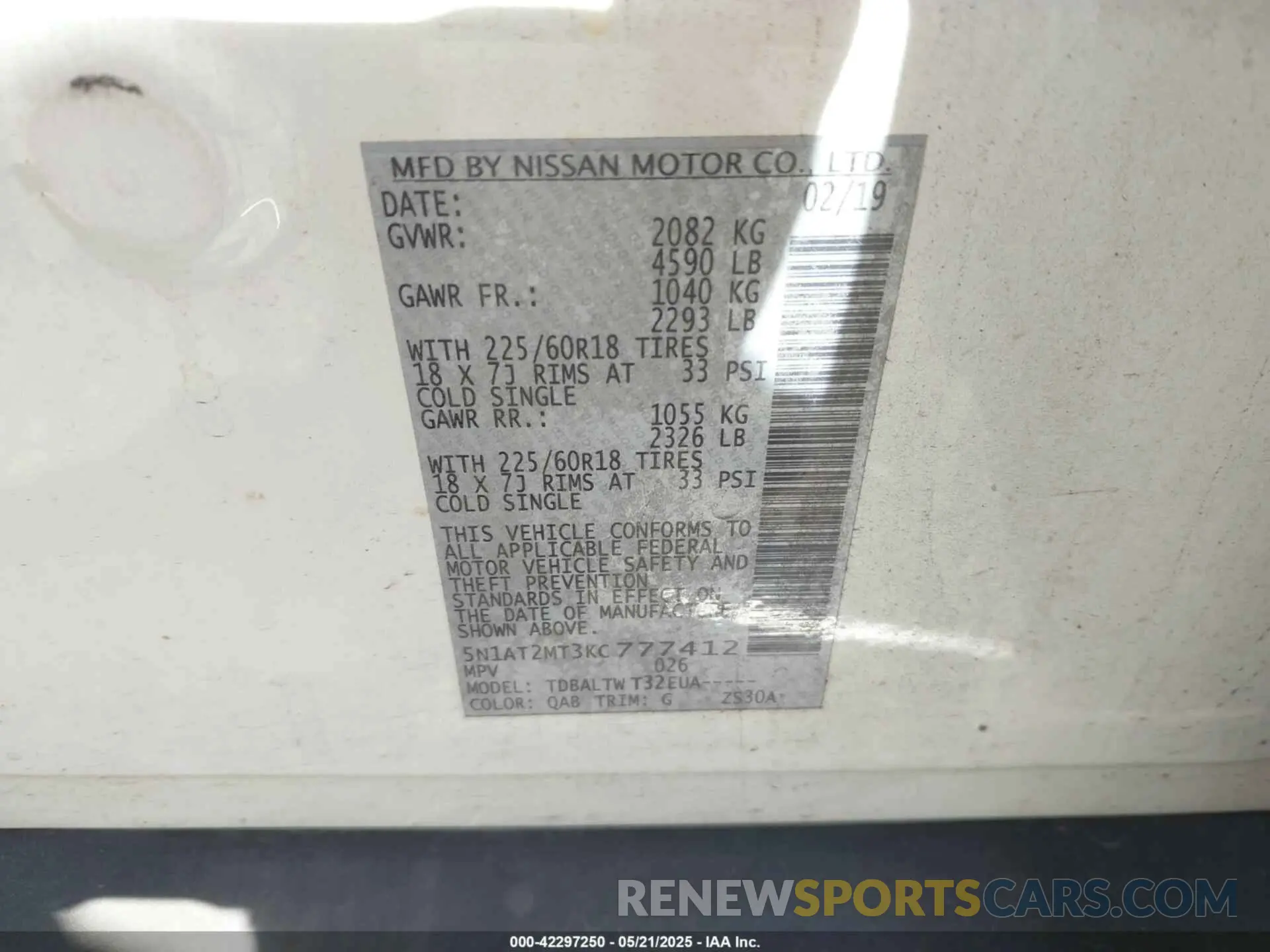 9 Фотография поврежденного автомобиля 5N1AT2MT3KC777412 NISSAN ROGUE 2019