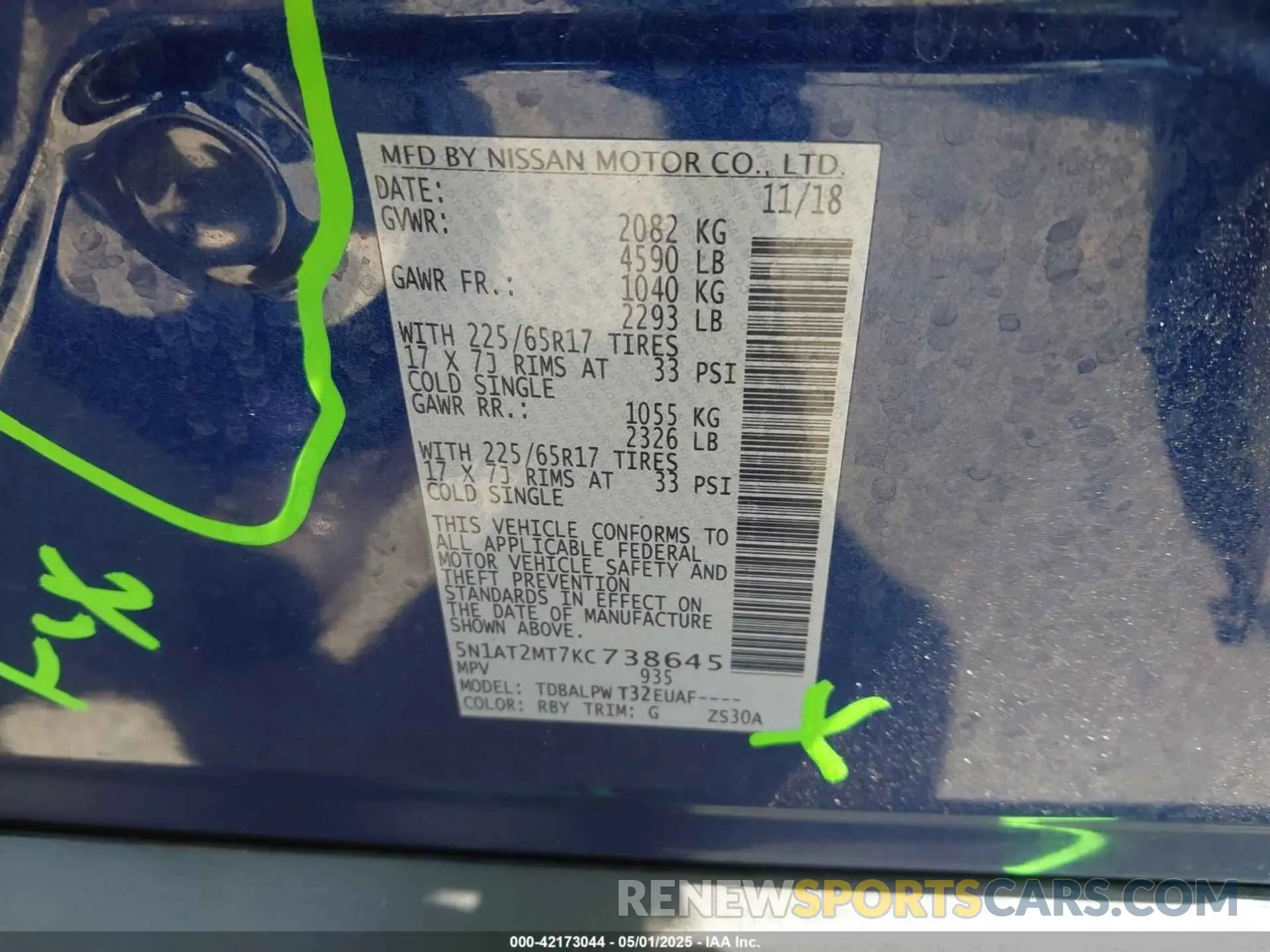 9 Фотография поврежденного автомобиля 5N1AT2MT7KC738645 NISSAN ROGUE 2019