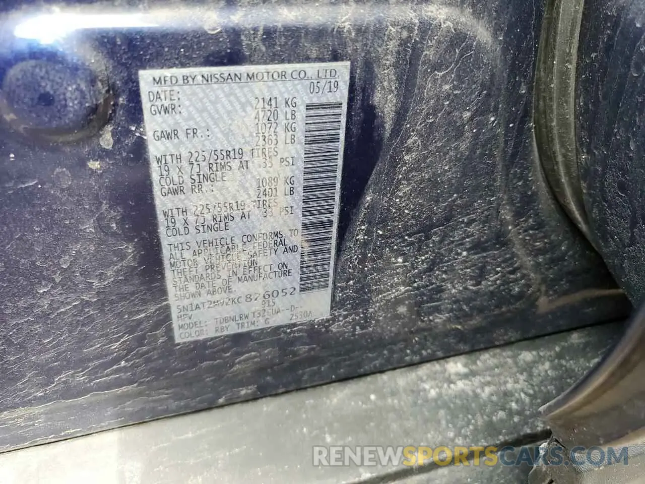 13 Photograph of a damaged car 5N1AT2MV2KC826052 NISSAN ROGUE 2019