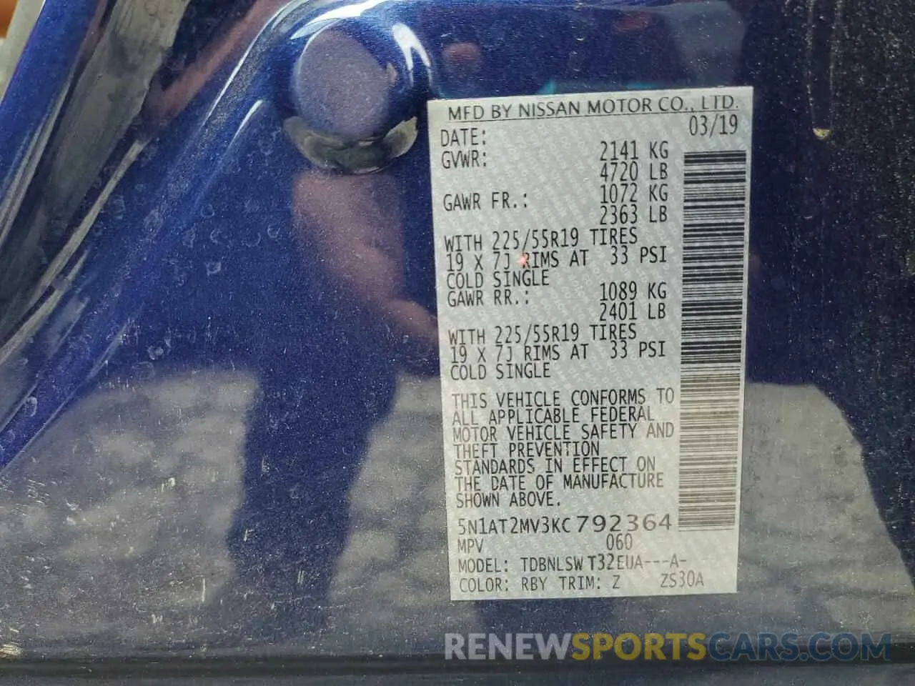 13 Фотография поврежденного автомобиля 5N1AT2MV3KC792364 NISSAN ROGUE 2019
