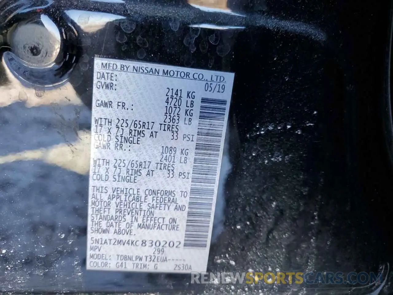 14 Photograph of a damaged car 5N1AT2MV4KC830202 NISSAN ROGUE 2019