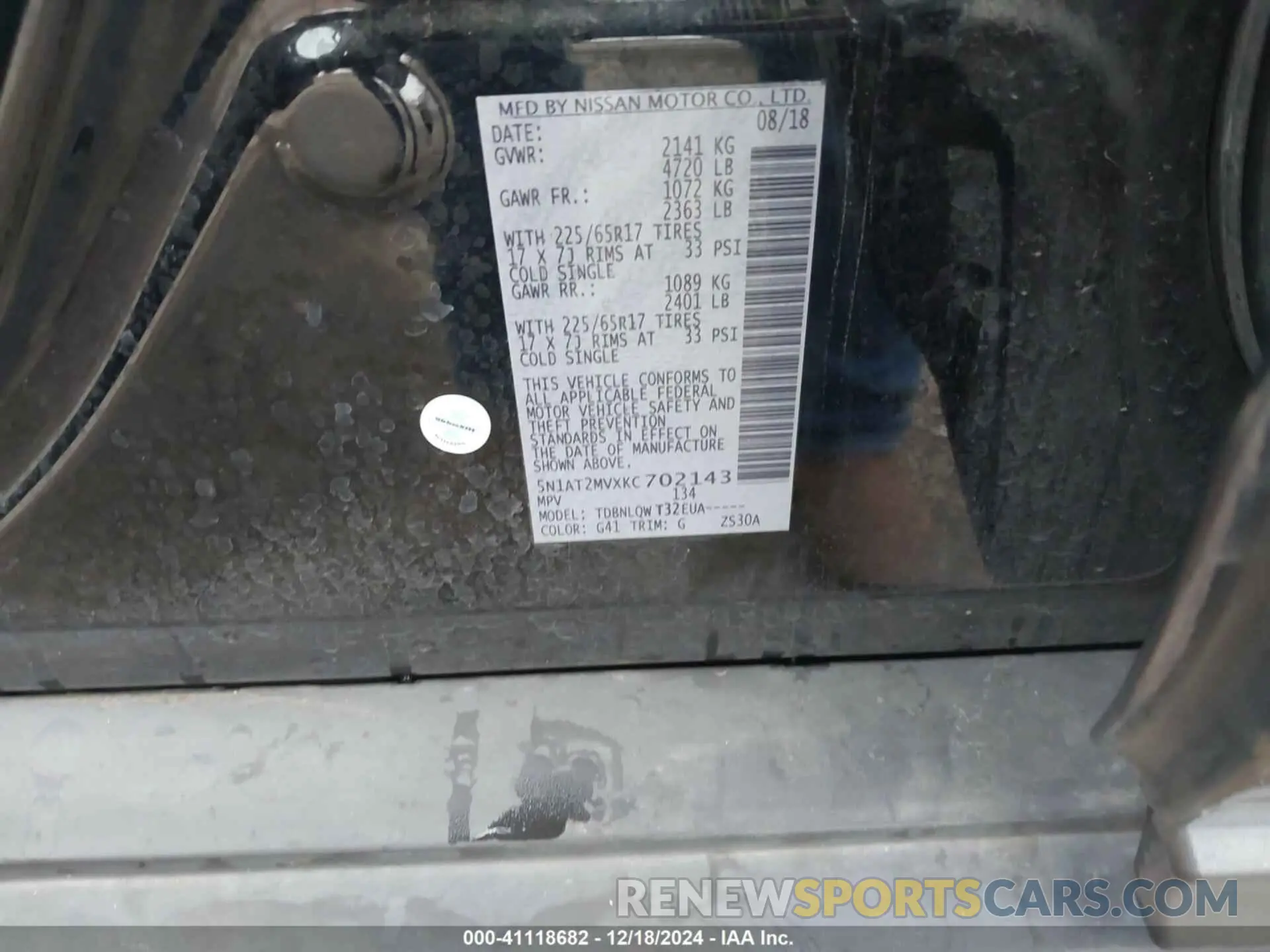 9 Фотография поврежденного автомобиля 5N1AT2MVXKC702143 NISSAN ROGUE 2019