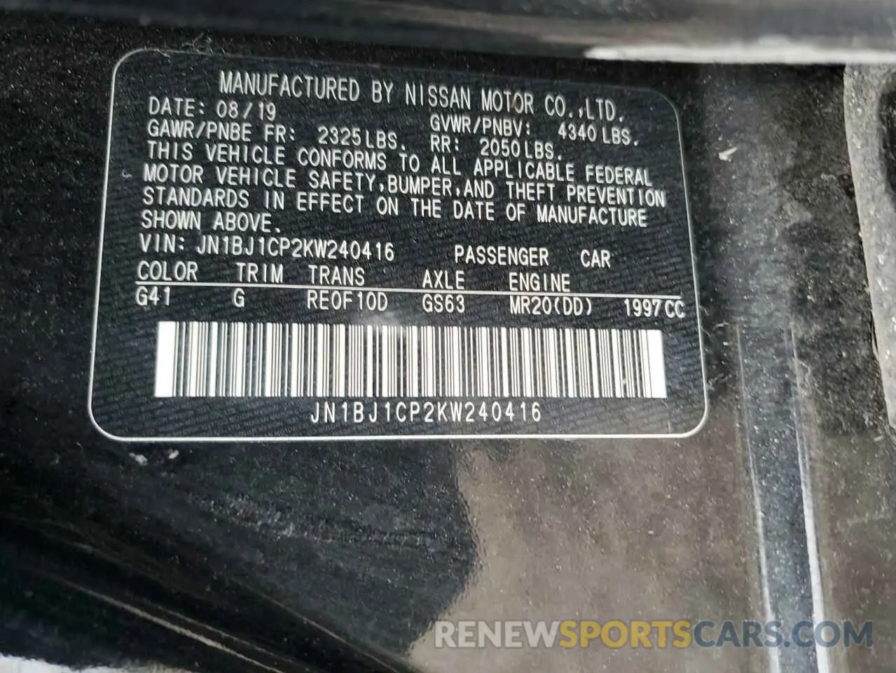 14 Фотография поврежденного автомобиля JN1BJ1CP2KW240416 NISSAN ROGUE 2019